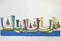 Puerto en Venecia - Litografía de Maurilio Catalano - Años 70