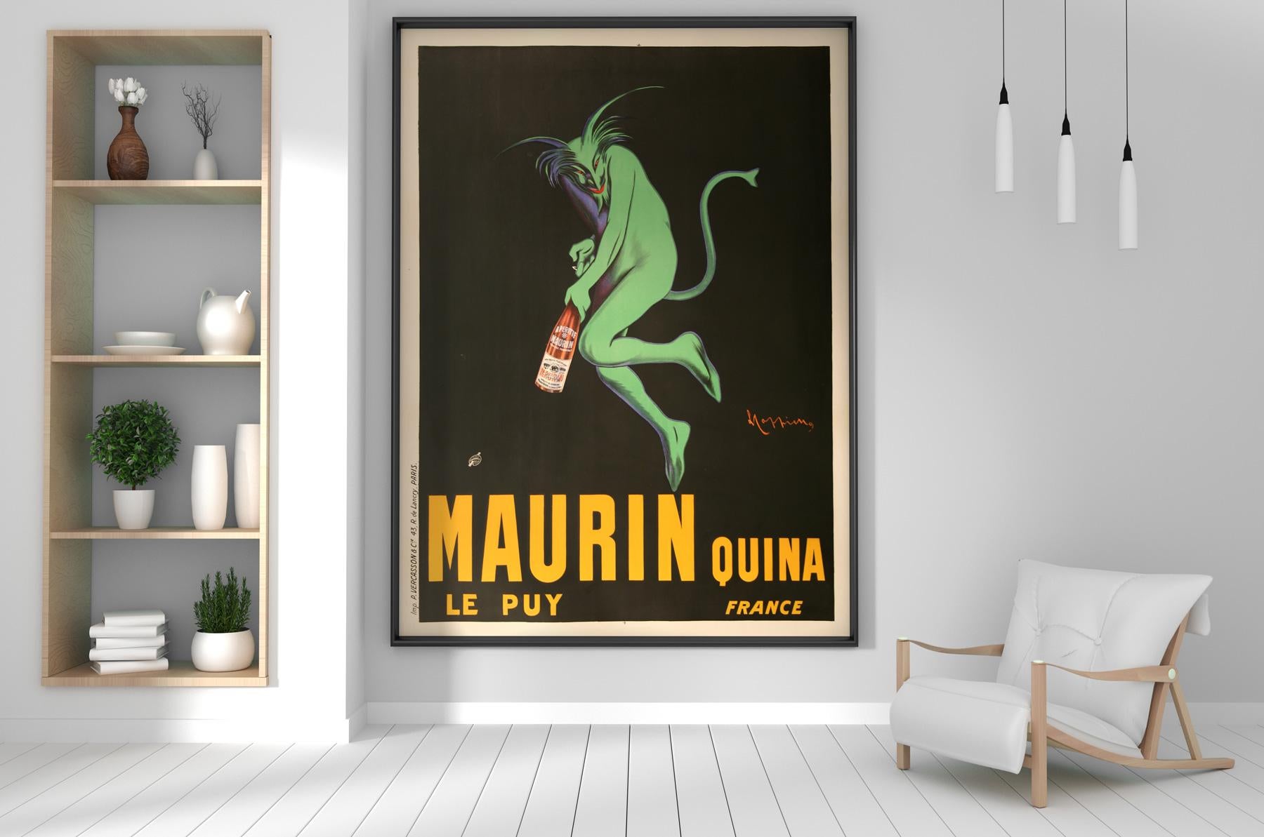 One of our favourite new additions. Wonderful original French vintage Maurin Quina alcohol poster from 1906. Stunning imagery.

The devilish pixie was designed in 1906 by Leonetto Cappiello - often called 'the father of modern advertising' because