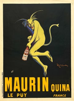 MAURIN QUINA Original Vintage French Advertising Poster Green Devil - Cappiello