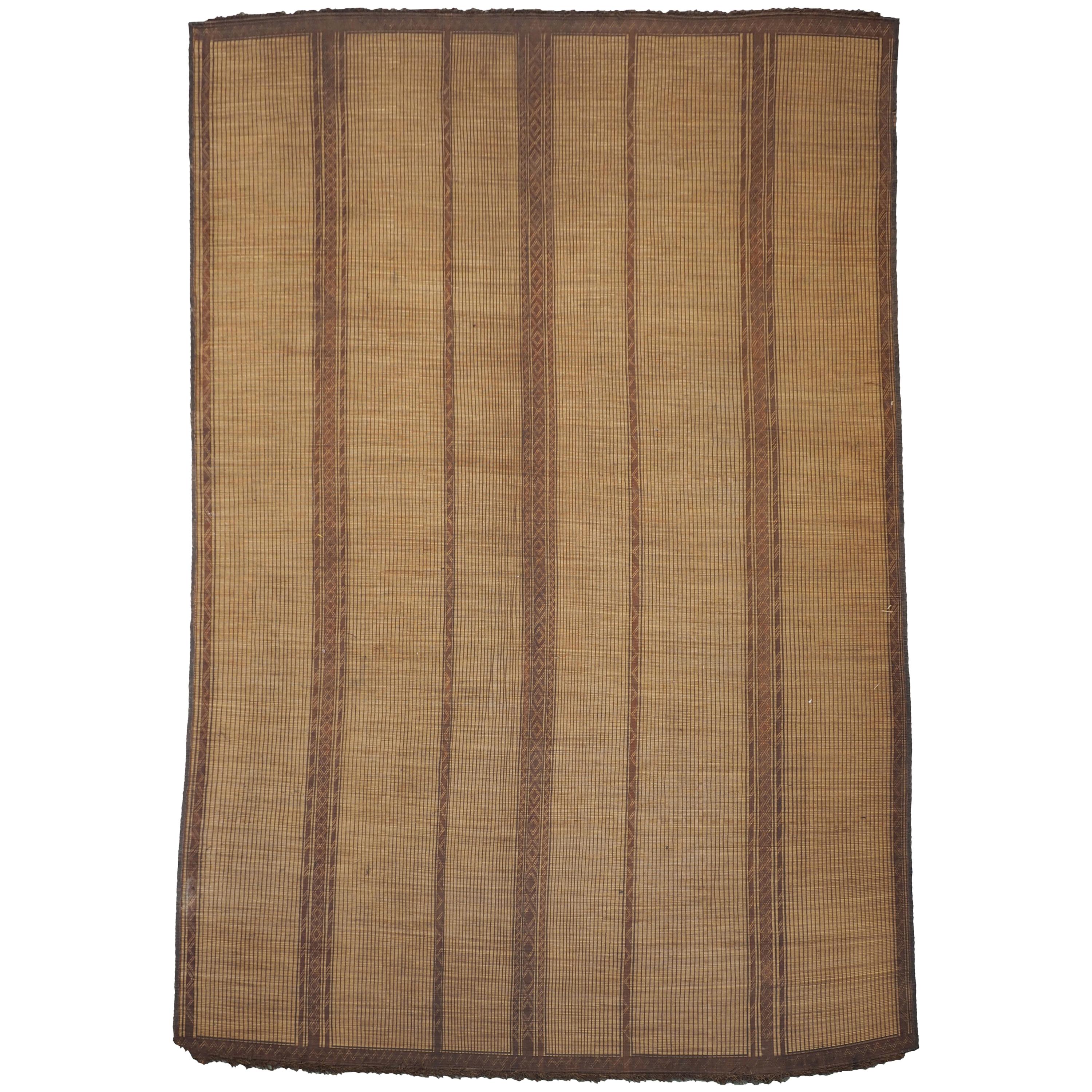 Mauritania Mat from Sahara in Leather and Palm Wood, Mid-Century Modern Design