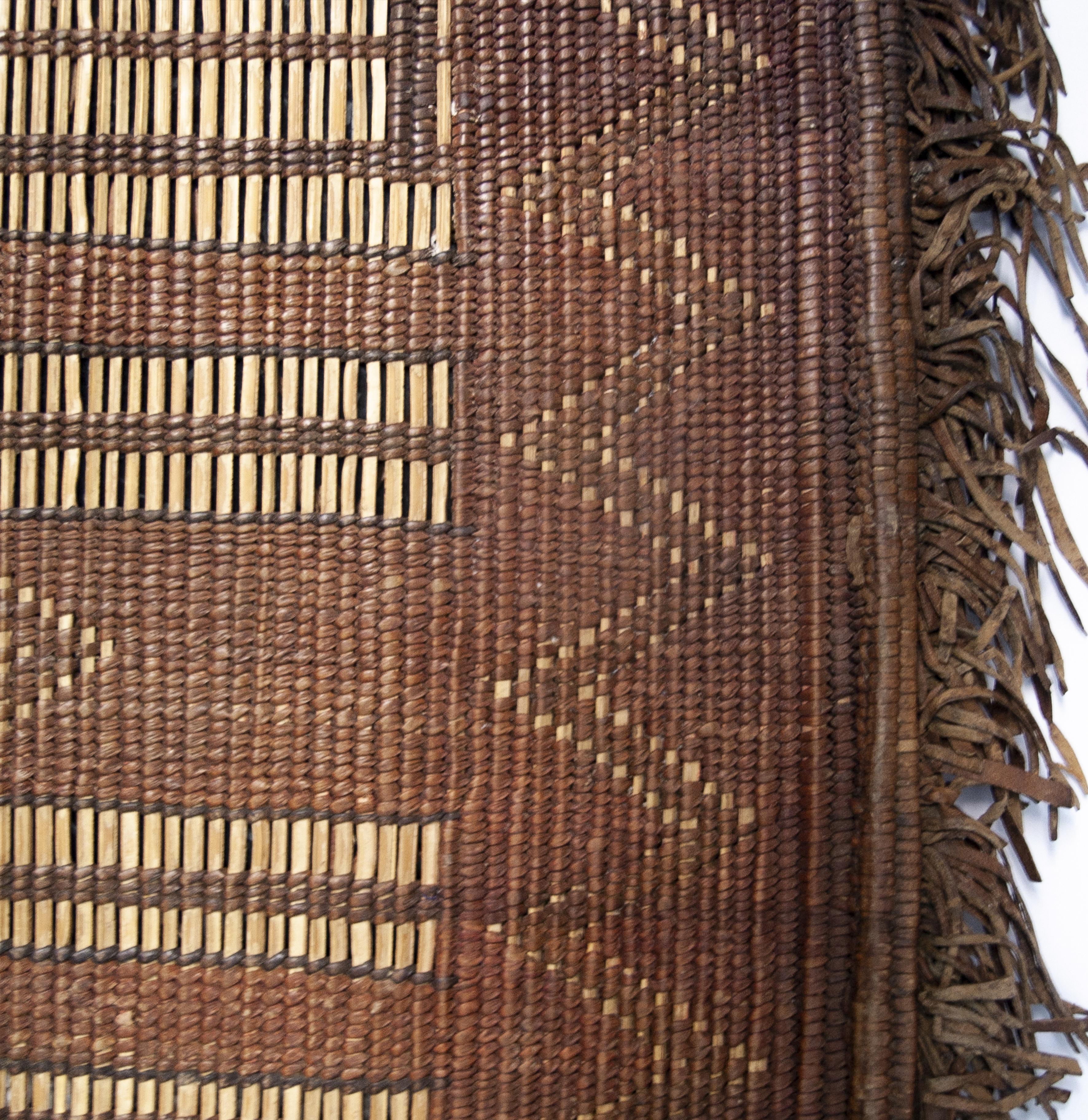 Palmwood Mauritania Mat from Sahara in Leather and Palm Wood, Mid-Century Modern Design For Sale