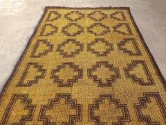 Mauritania Mat from Sahara in Palm Wood and Leather, Mid-Century Modern Design