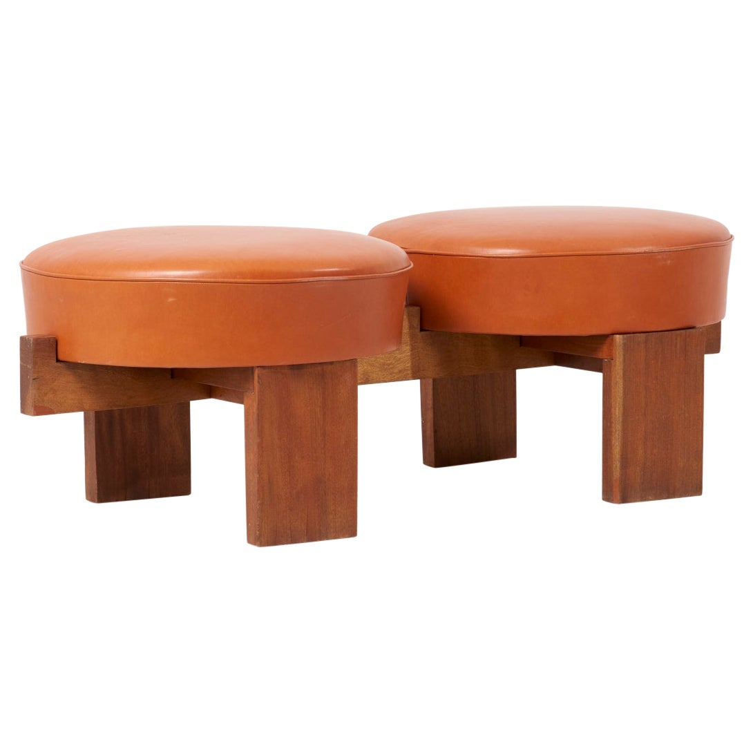 Mauritanian Bench with Two Cushions, 1950s