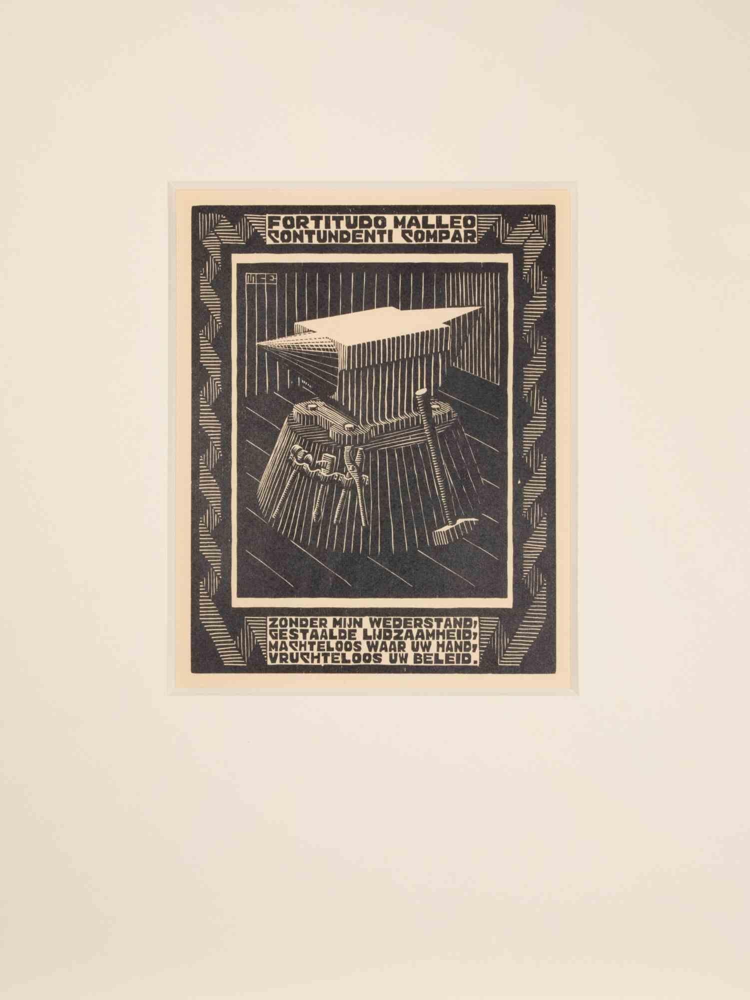 Anvil - Woodcut by Maurits Cornelis Escher - 1931 For Sale 1