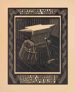 Anvil - Woodcut by Maurits Cornelis Escher - 1931