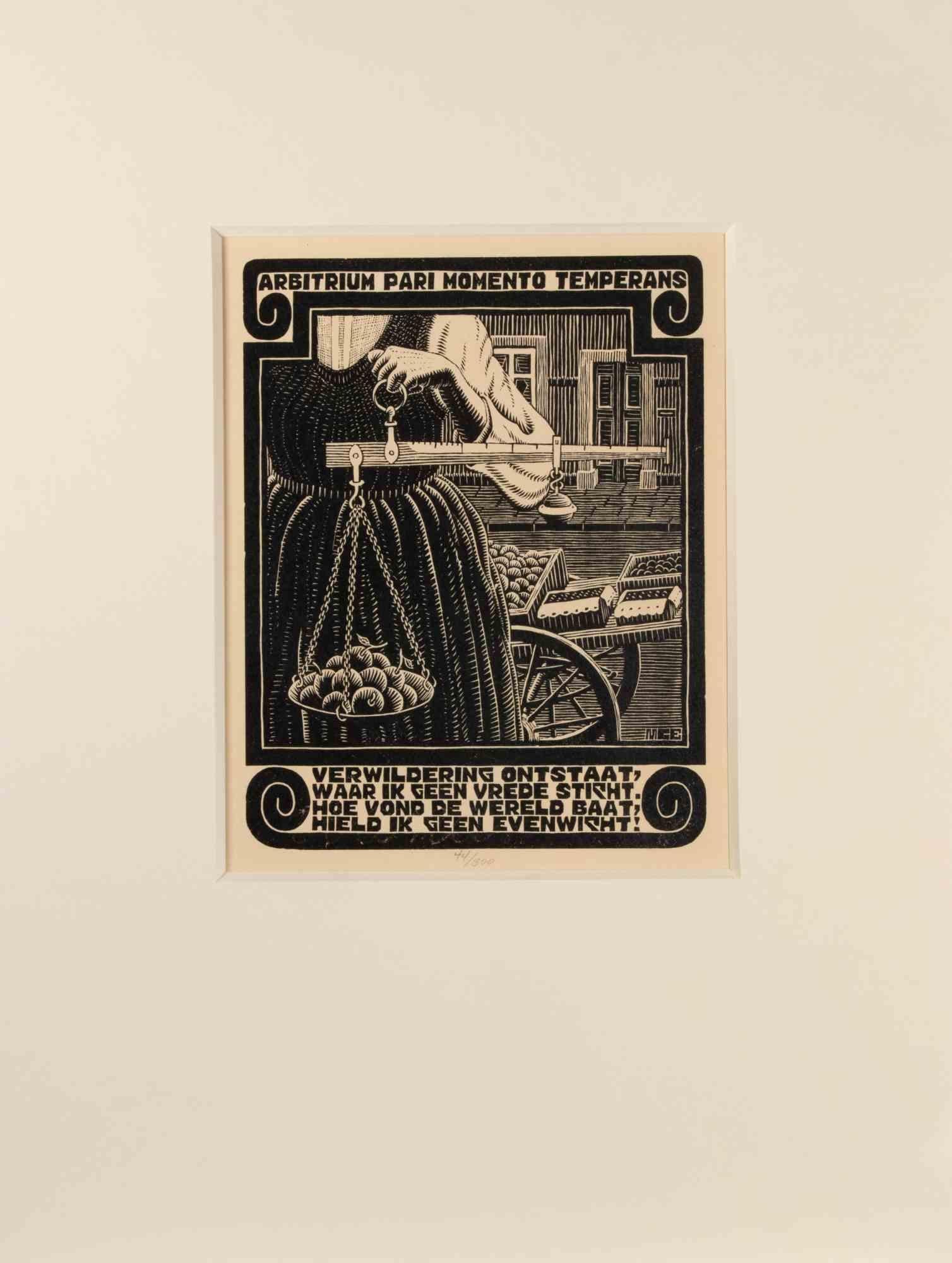 Balance - Woodcut by Maurits Cornelis Escher - 1931 For Sale 1