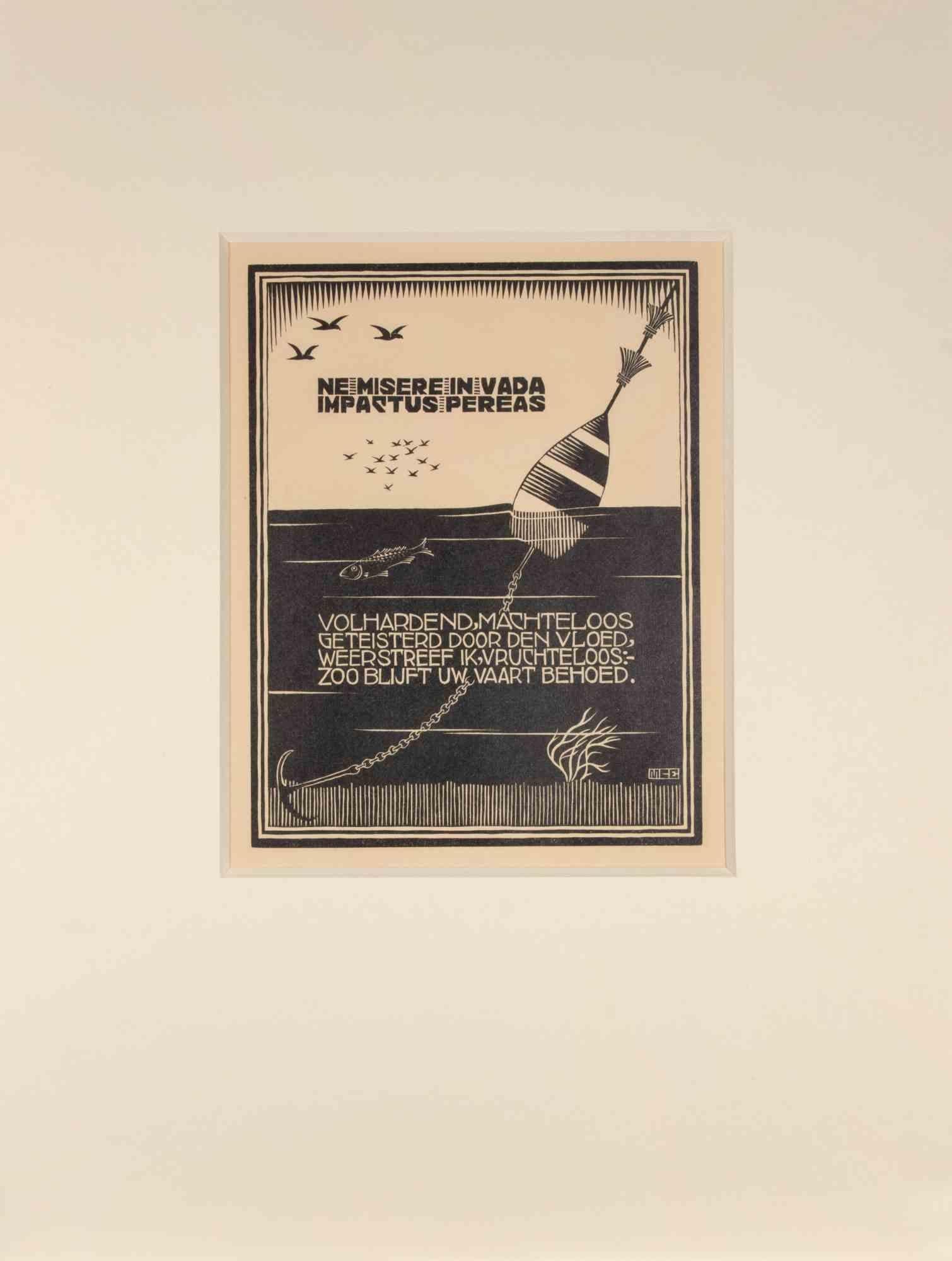 Buoy - Woodcut by Maurits Cornelis Escher - 1931 For Sale 1