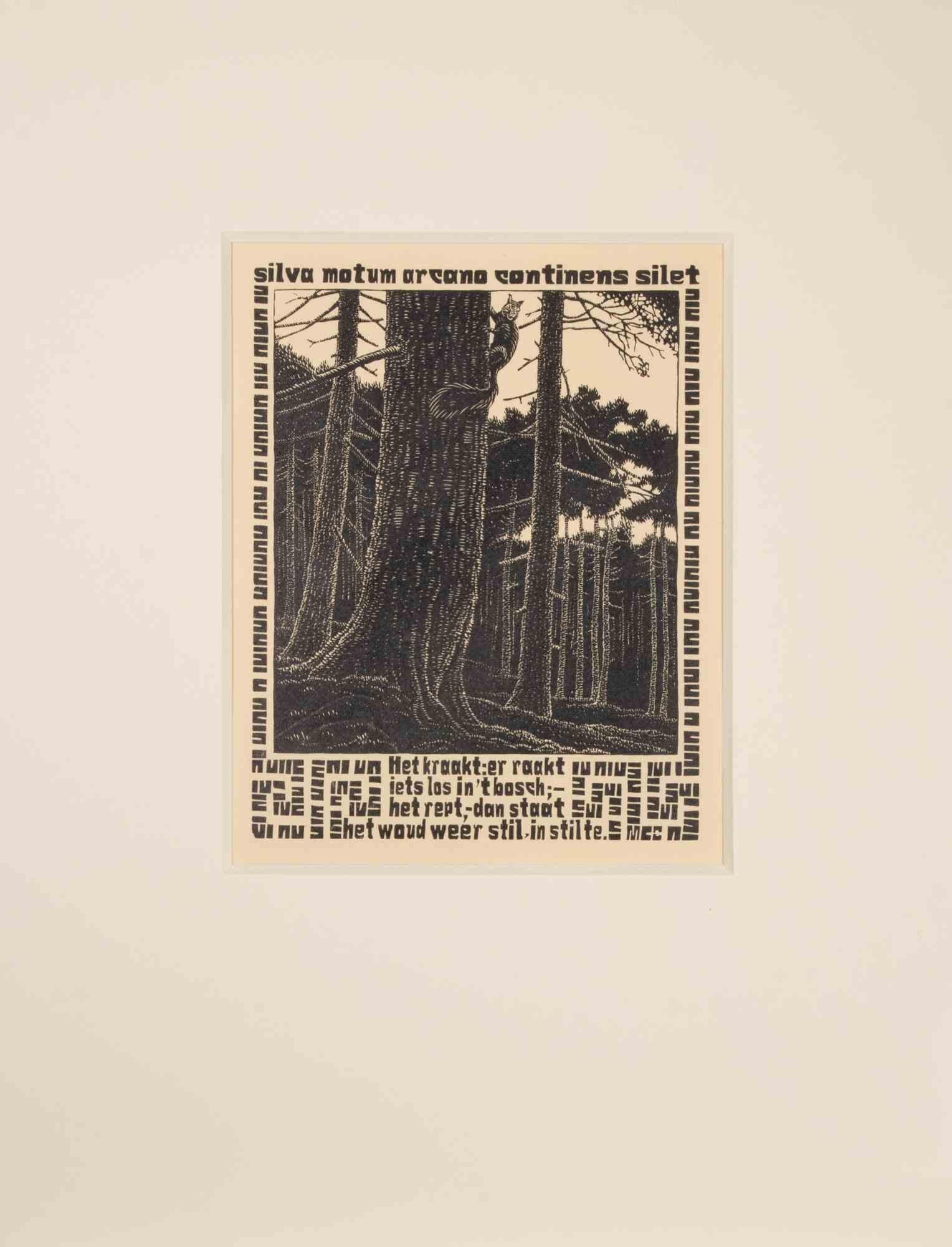 Squirrel - Woodcut by Maurits Cornelis Escher - 1931 For Sale 1