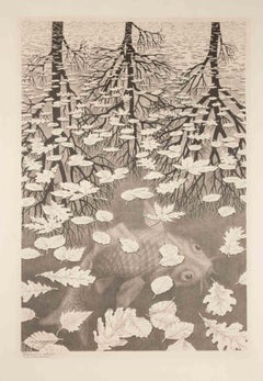 Drei Welten – Lithographie von Maurits Cornelis Escher – 1955