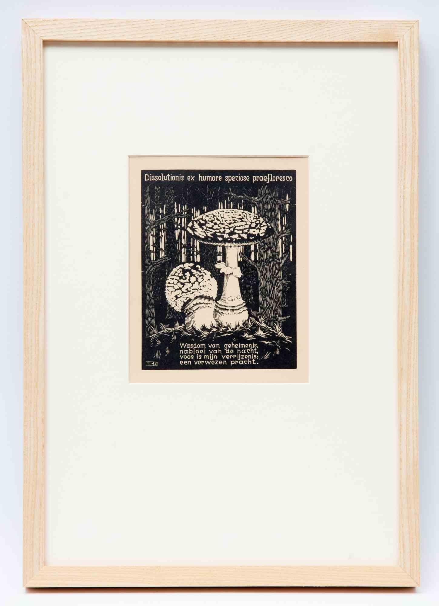 Toadstool - Woodcut by Maurits Cornelis Escher - 1931 For Sale 1