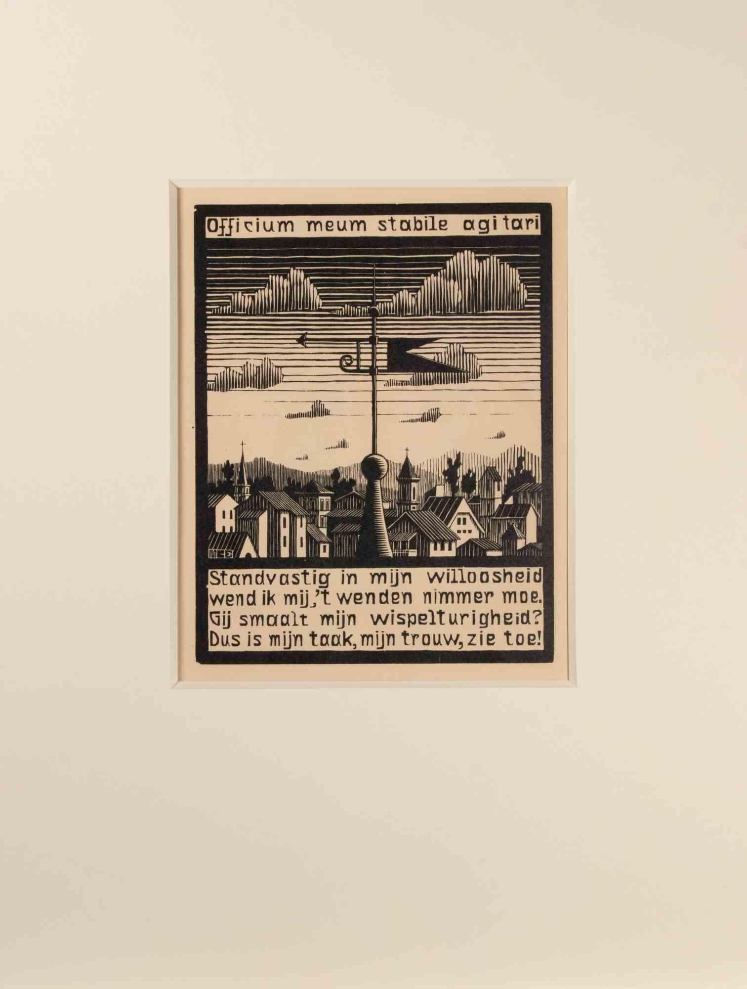 Weather Vane - Woodcut by Maurits Cornelis Escher - 1931 For Sale 1