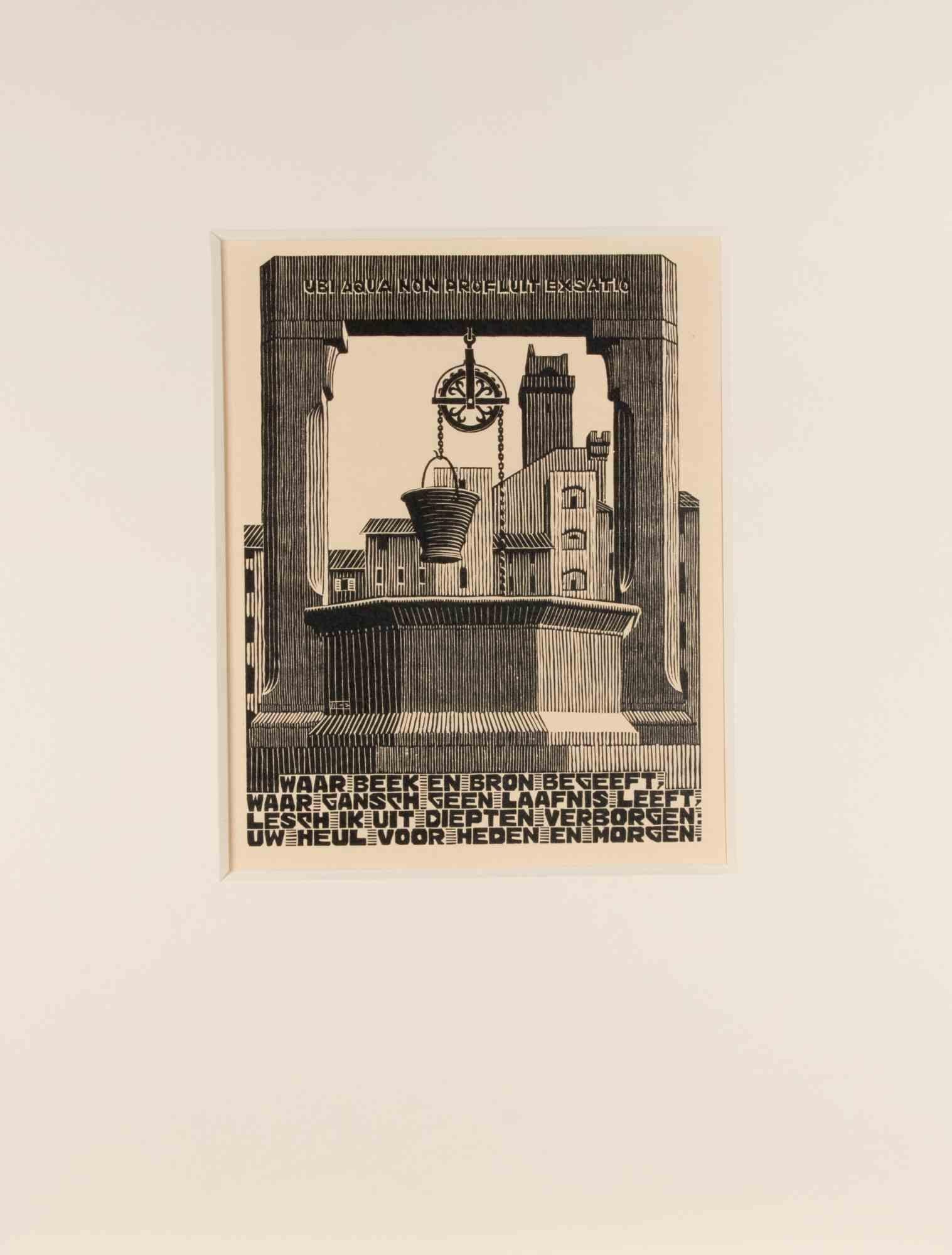 Well - Woodcut by Maurits Cornelis Escher - 1931 For Sale 1