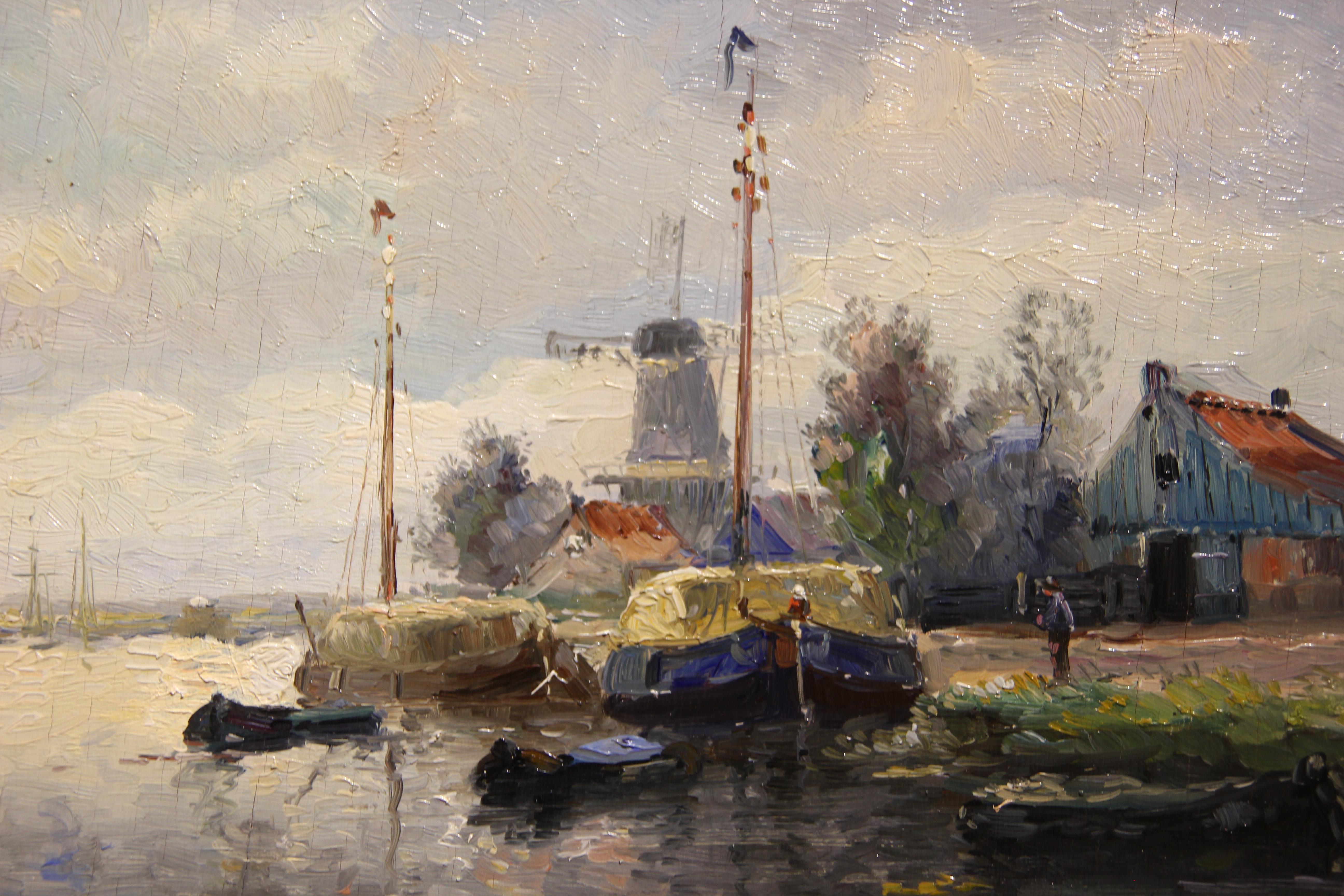 Maurits Monnickendam - Late 19th C. Dutch Impressionist Landscape Oil ...