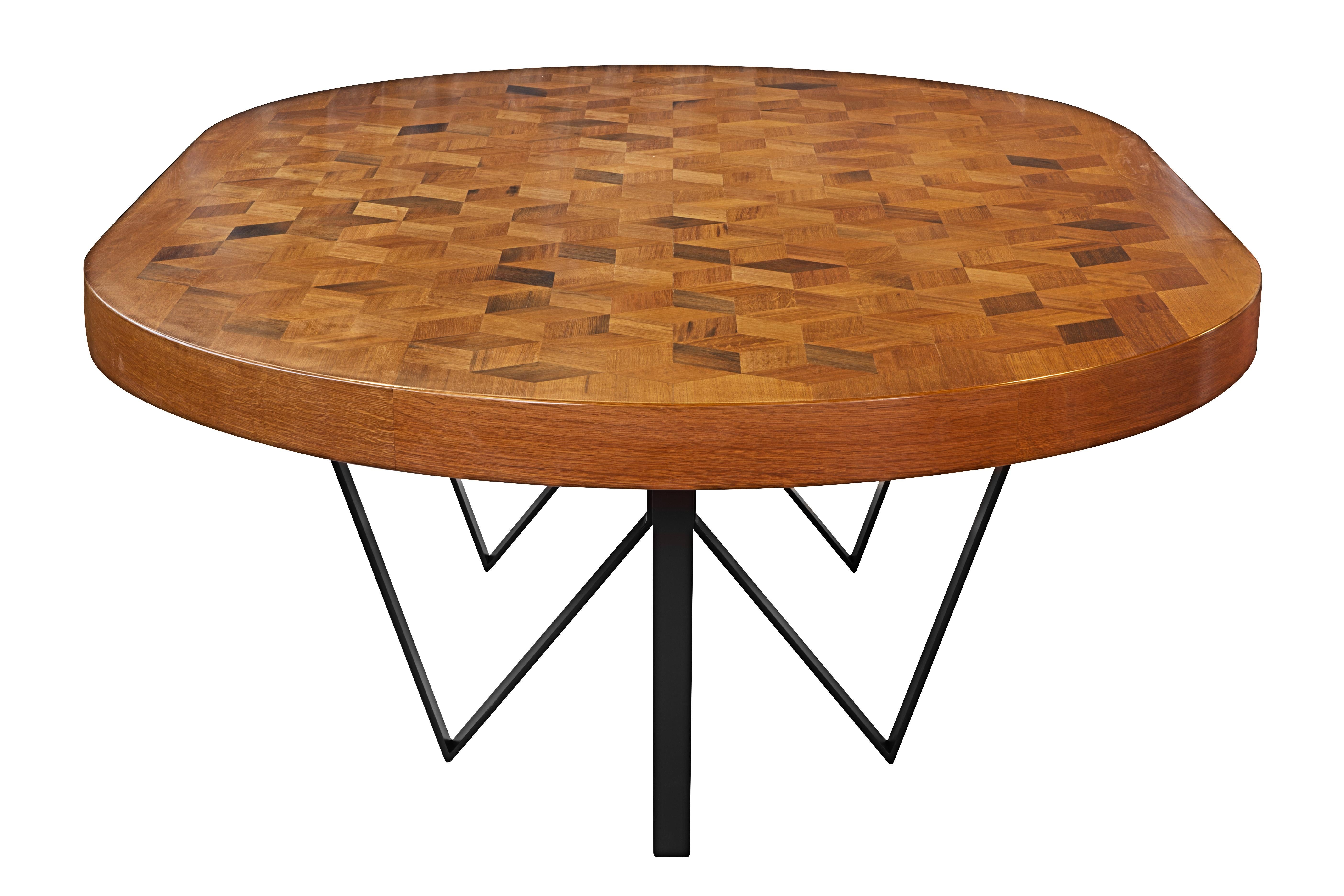 Blackened Maurits Reclaimed Oak Oval Dining Table by Fred and Juul For Sale