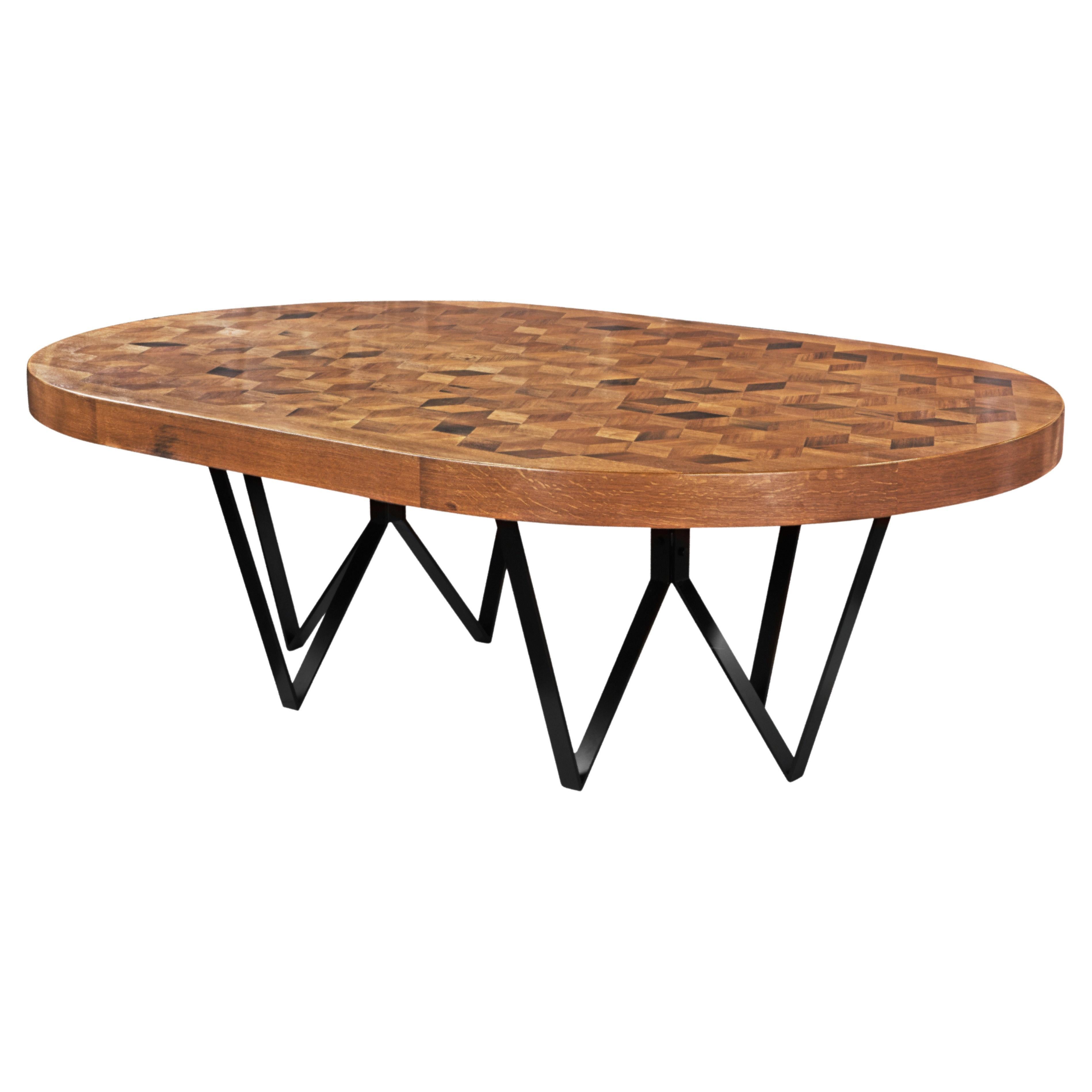 Maurits Reclaimed Oak Oval Dining Table by Fred and Juul For Sale
