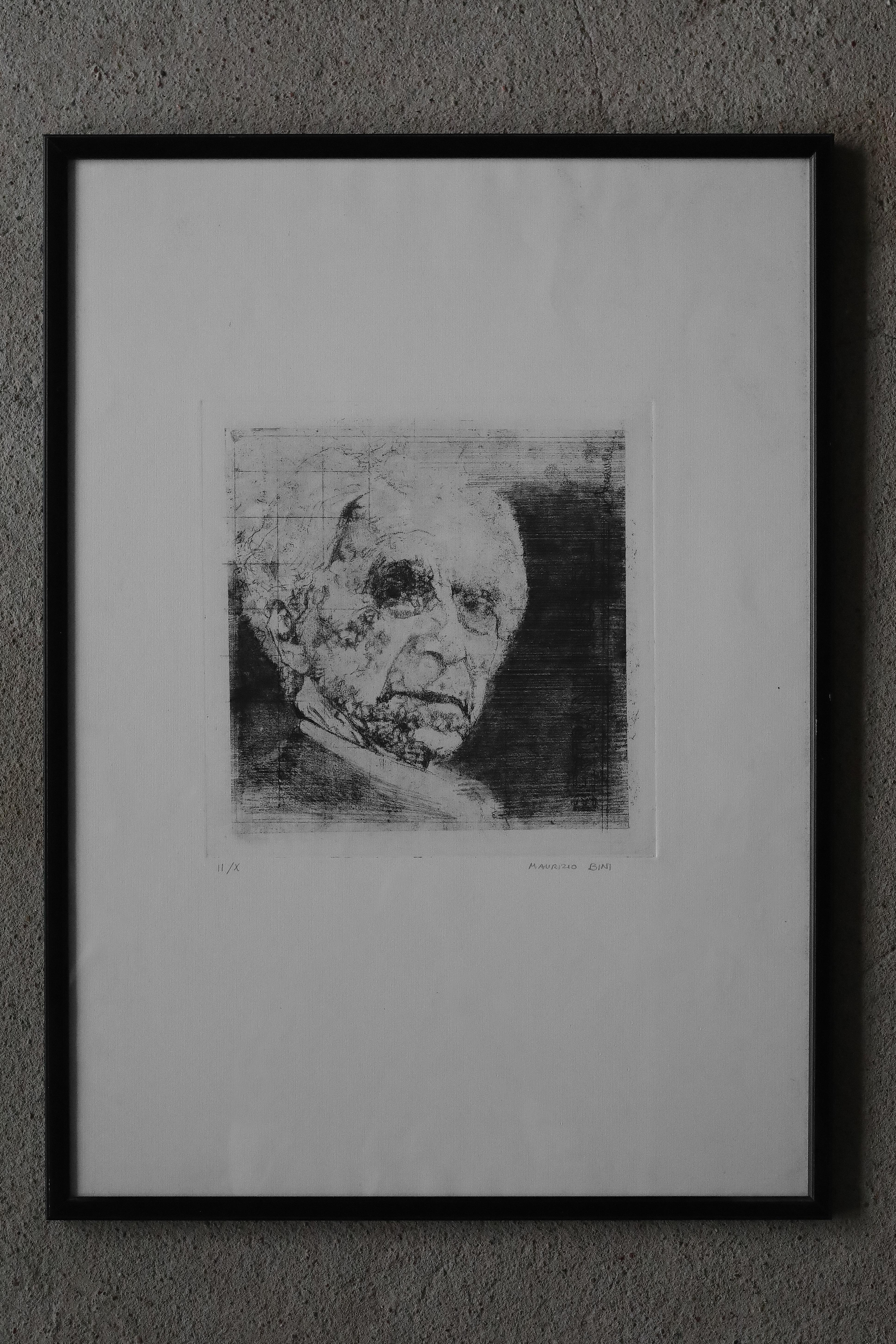 Mid-Century Modern Maurizio Bini, Etching on paper, 1960s, Framed For Sale