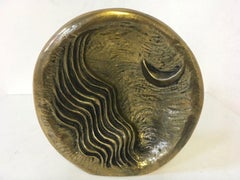 1985 Italy Post Modern Abstract Bronze Sculpture the Moon