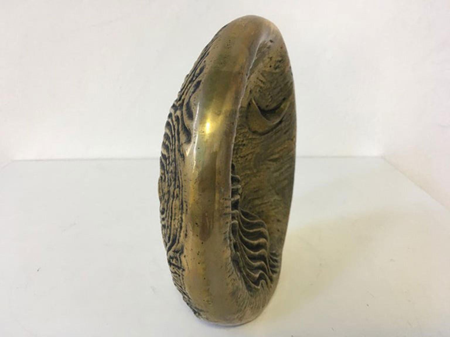 1985 Italia Scultura astratta postmoderna in bronzo la Luna - Abstract Sculpture Oro di Maurizio Bonora