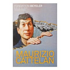 Affiche de l'exposition Beyeler de la Fondation Maurizio Cattelan, 2013, signée à la main