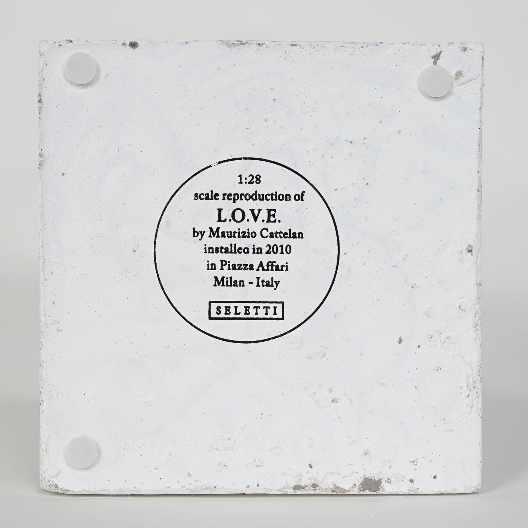 Maurizio Cattelan L.O.V.E. (White) Concrete sculpture Art Limited Edition For Sale 1