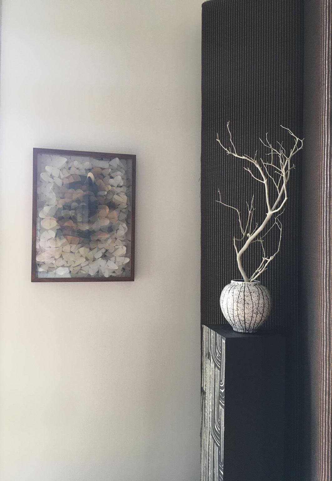 Italie - assemblage de fleurs en papier abstrait avec lentille lenticulaire, technique mixte en vente 10