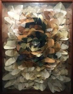 Italia Técnica mixta Abstracta Ensamblaje de flores de papel bajo lente lenticular