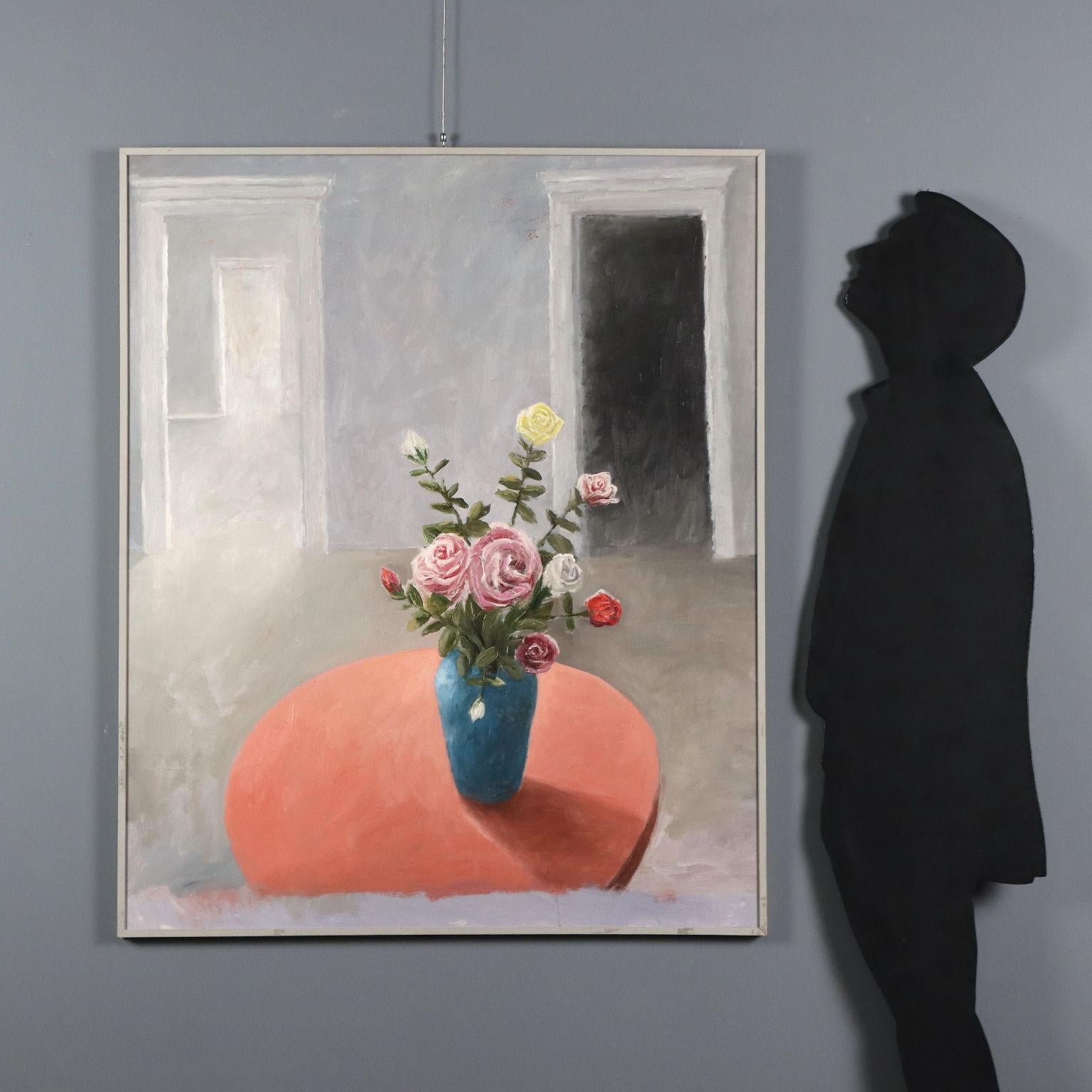 Interno con Fiori 1995 - Painting by Maurizio Ligas