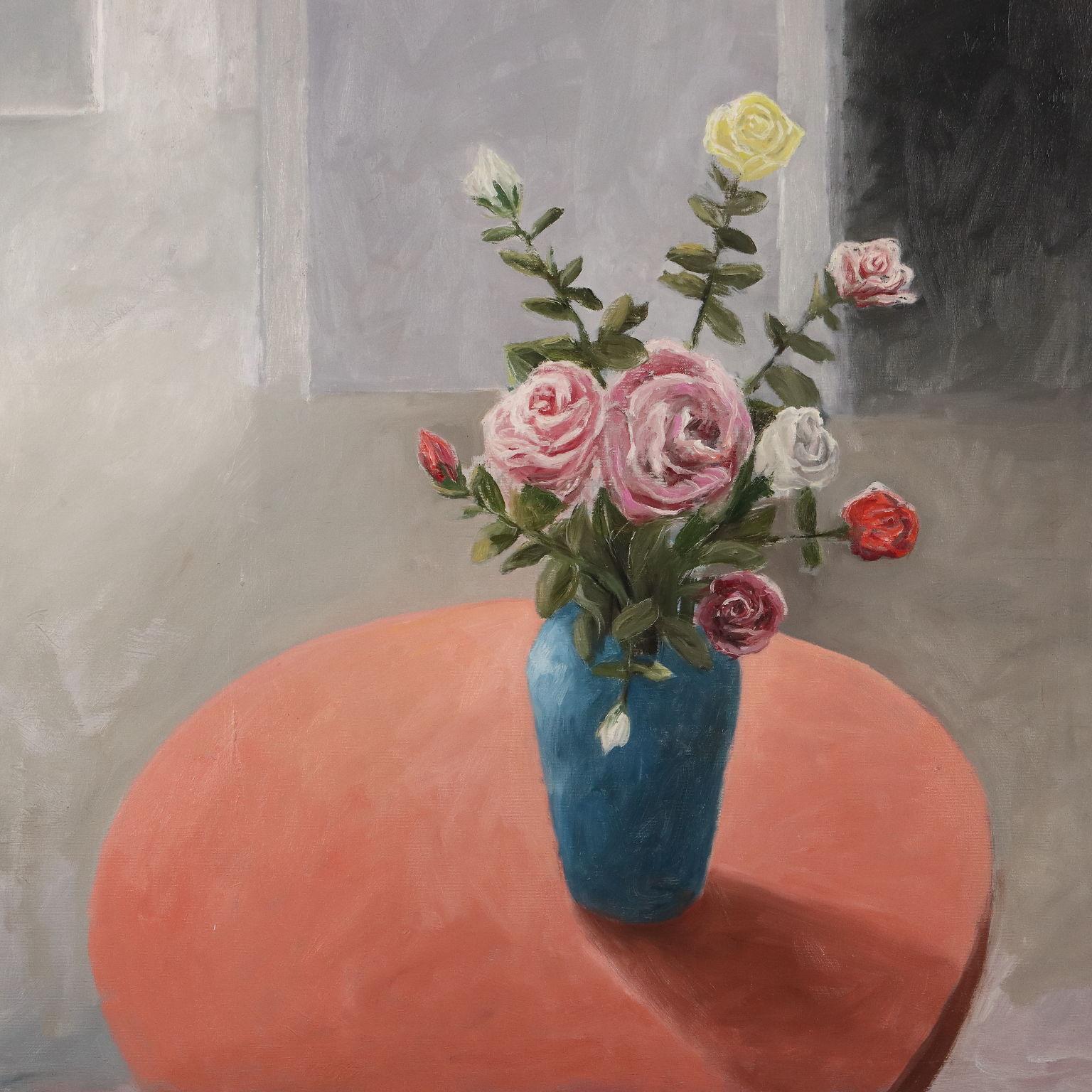 Interno con Fiori 1995 - Modern Painting by Maurizio Ligas