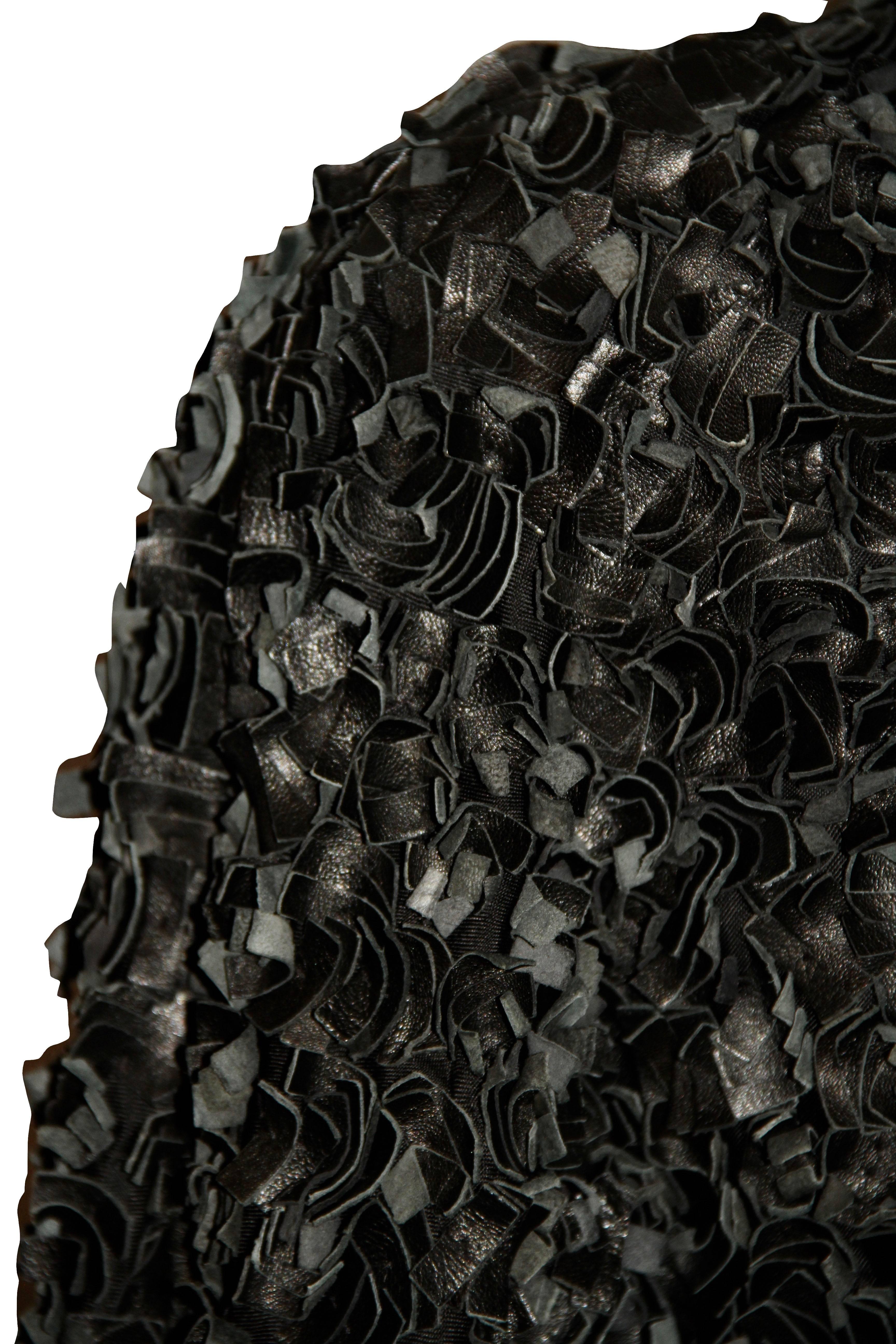 Women's or Men's Maurizio Pecoraro Black Leather Coat
