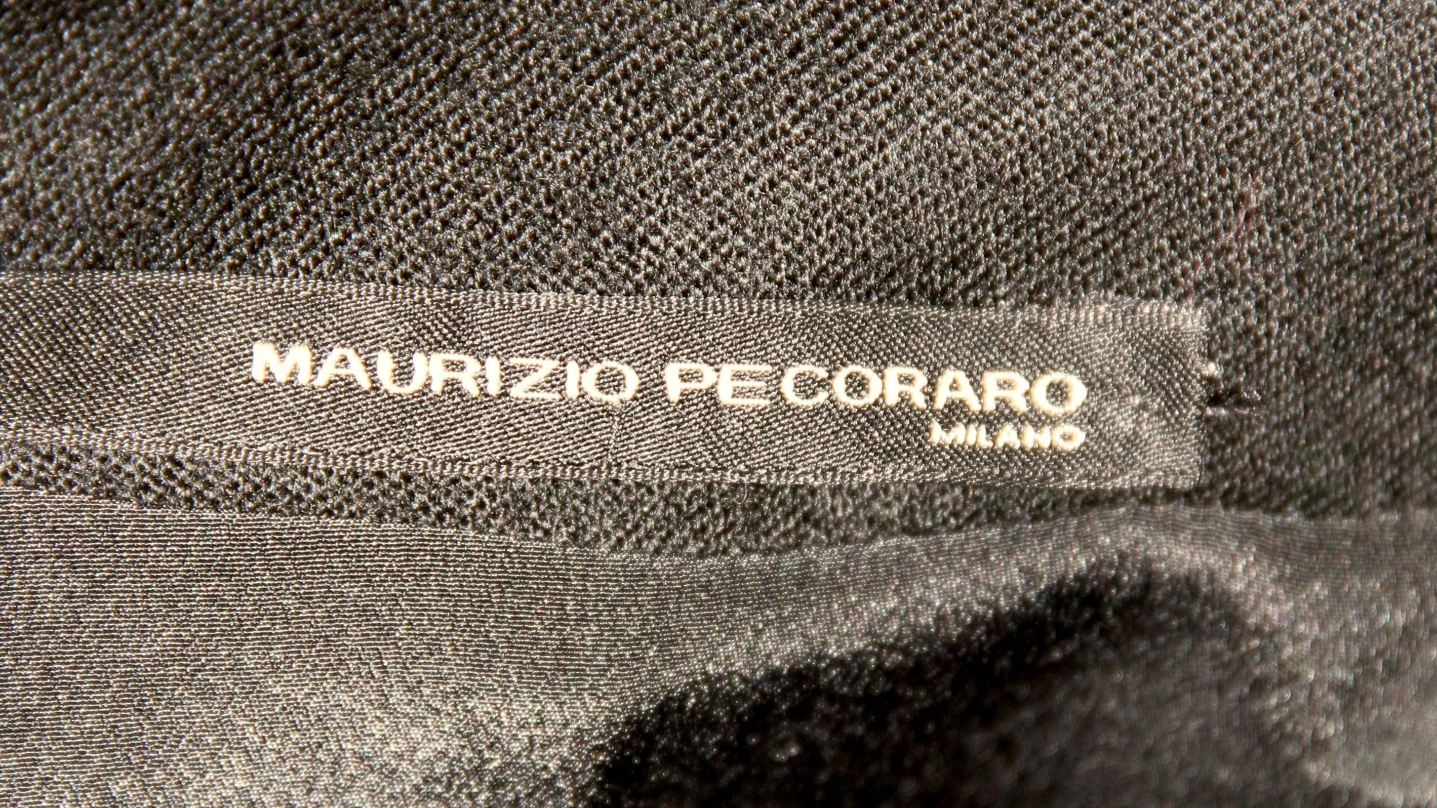 Maurizio Pecoraro Black Leather Coat 4