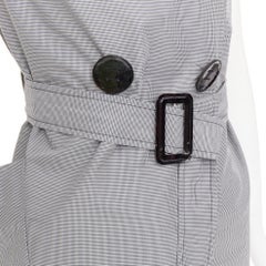 MAURIZIO PECORARO grey check cotton double breasted belted trench dress IT38 XS