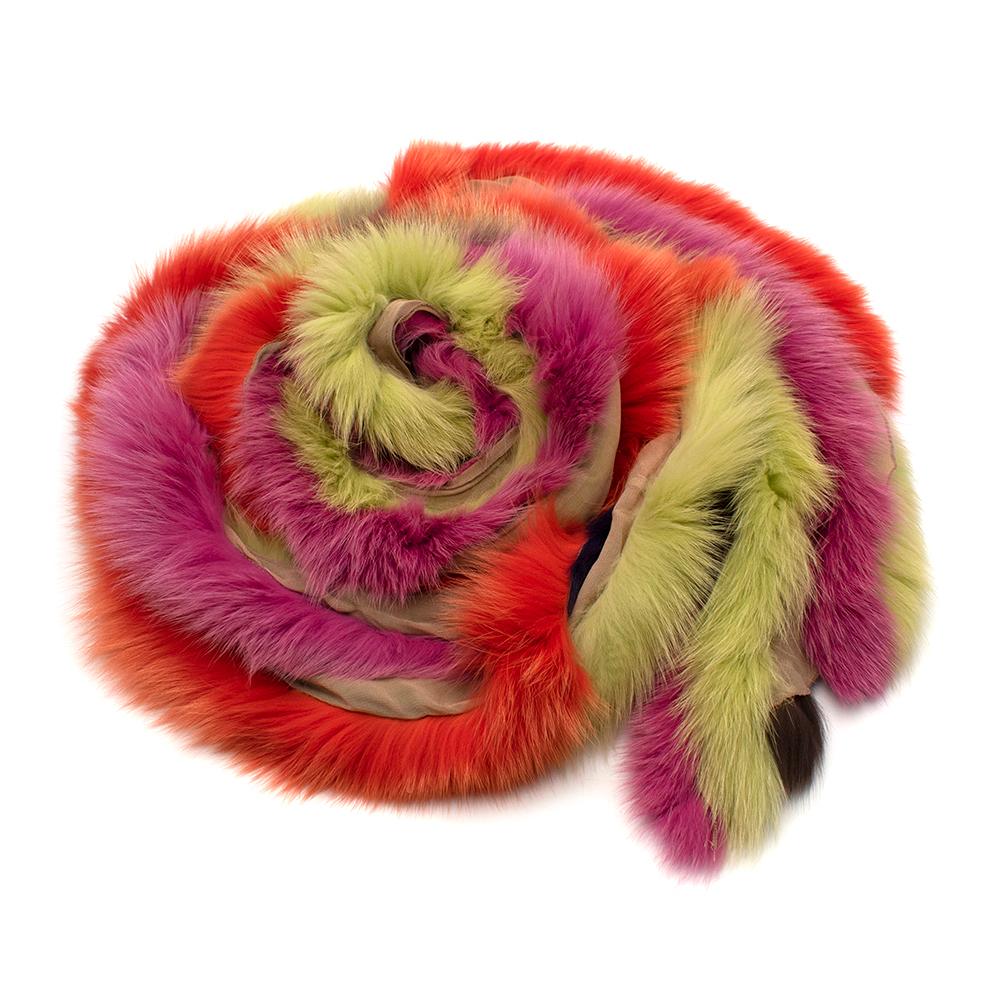 Pink Maurizio Pecoraro Multicolor Fox Fur Scarf For Sale