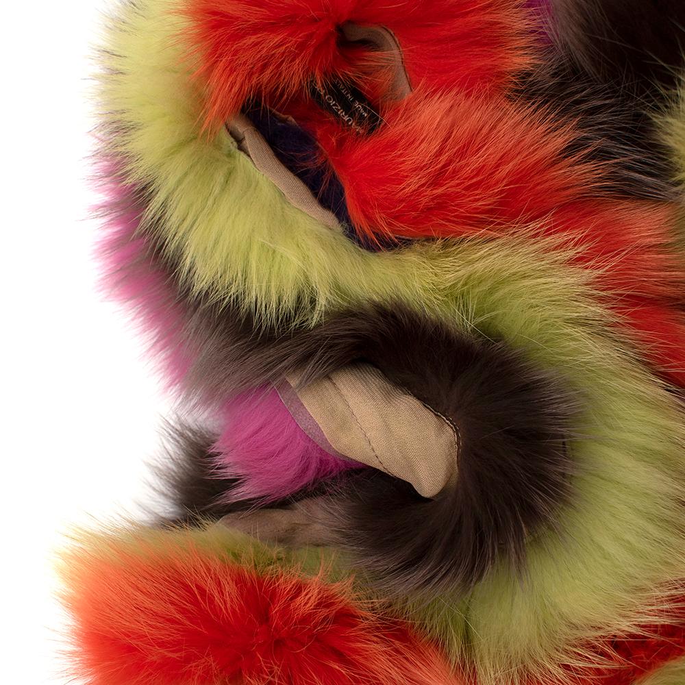 Maurizio Pecoraro Multicolor Fox Fur Scarf In New Condition For Sale In London, GB