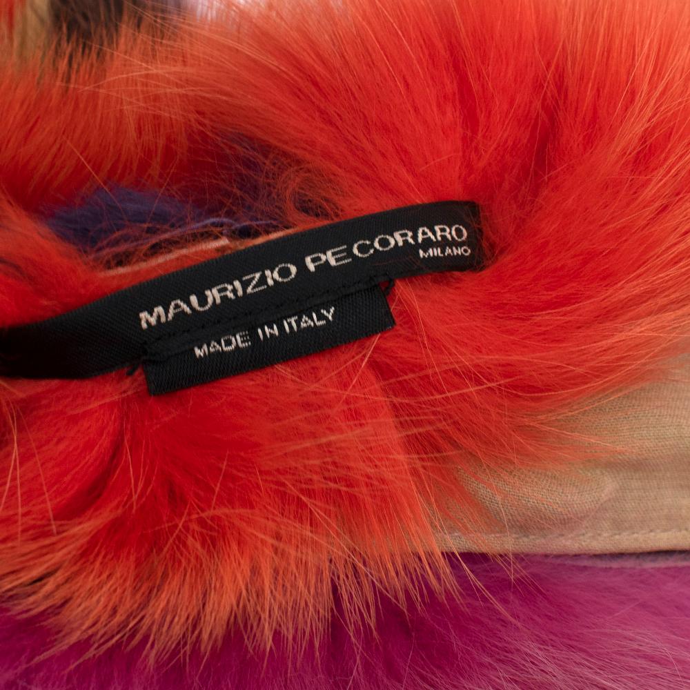 Women's or Men's Maurizio Pecoraro Multicolor Fox Fur Scarf For Sale
