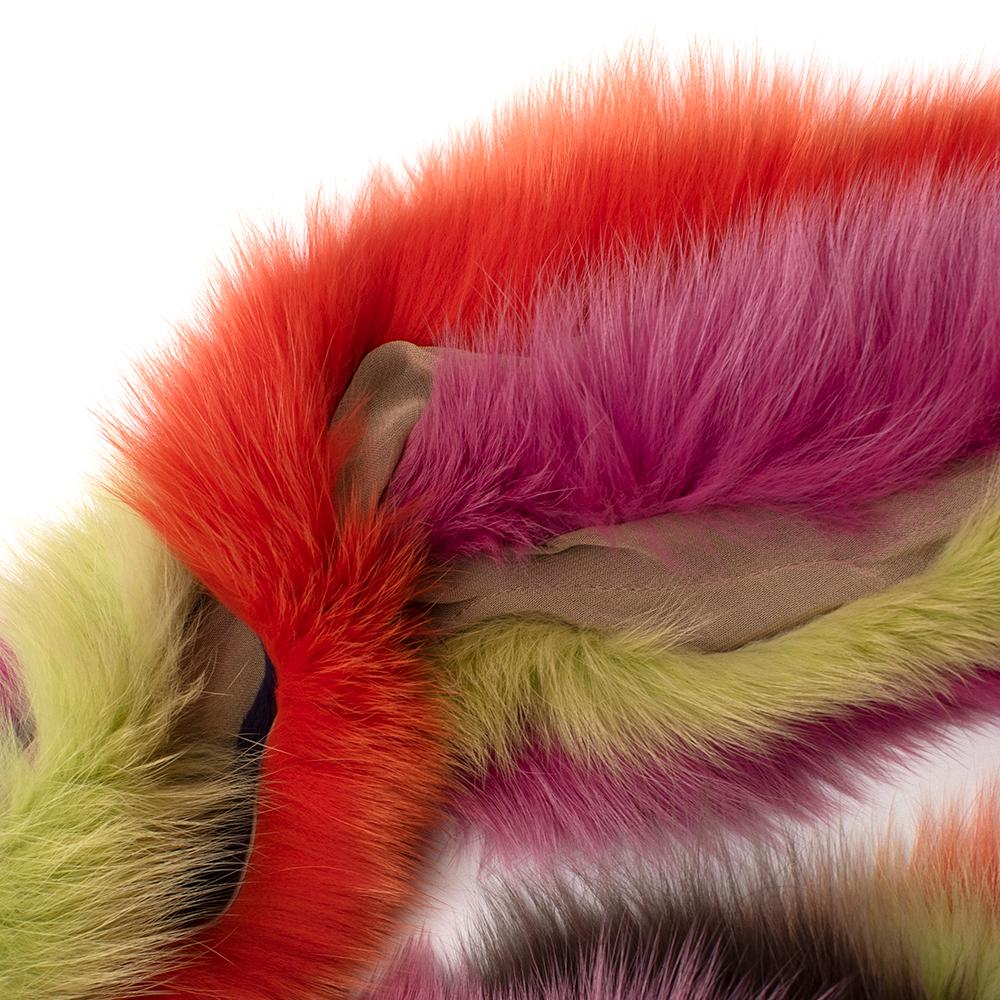 Maurizio Pecoraro Multicolor Fox Fur Scarf For Sale 1