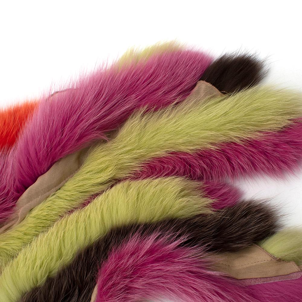 Maurizio Pecoraro Multicolor Fox Fur Scarf For Sale 2