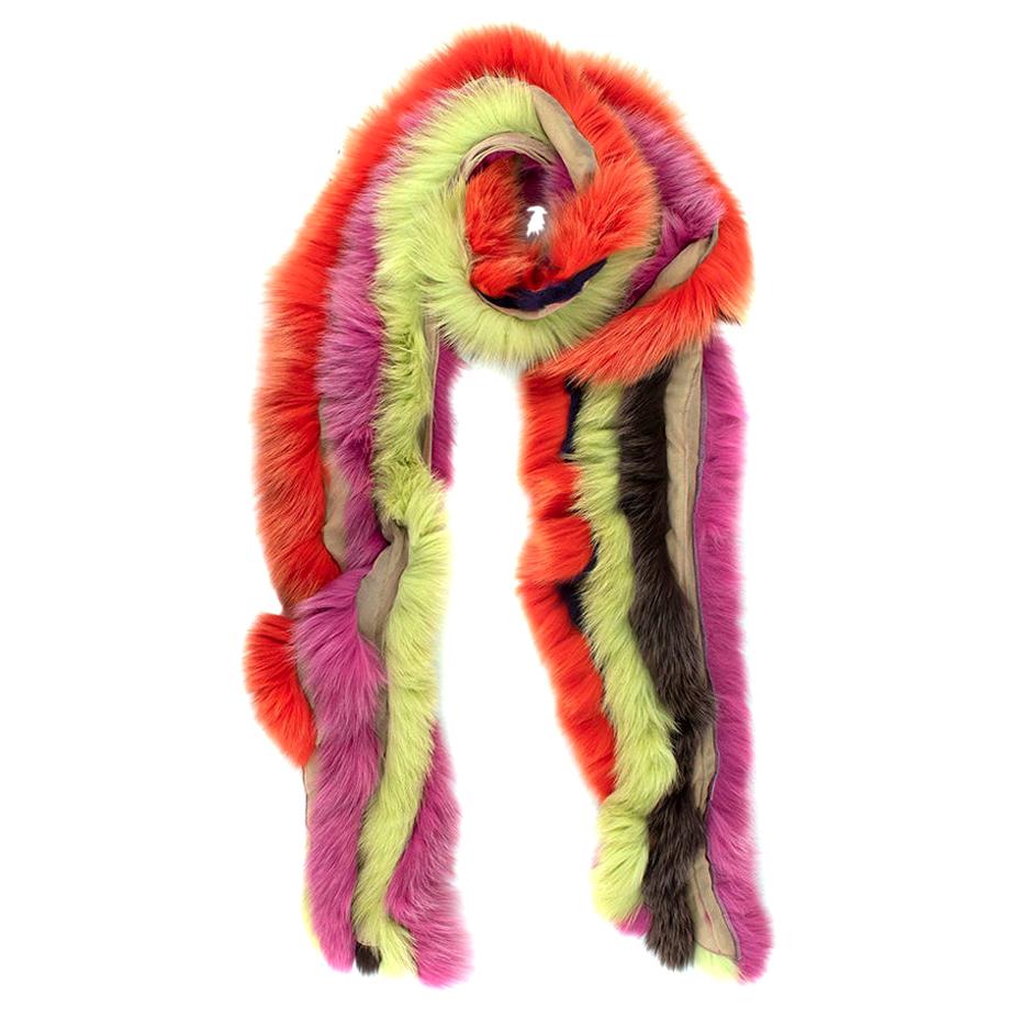 Maurizio Pecoraro Multicolor Fox Fur Scarf For Sale