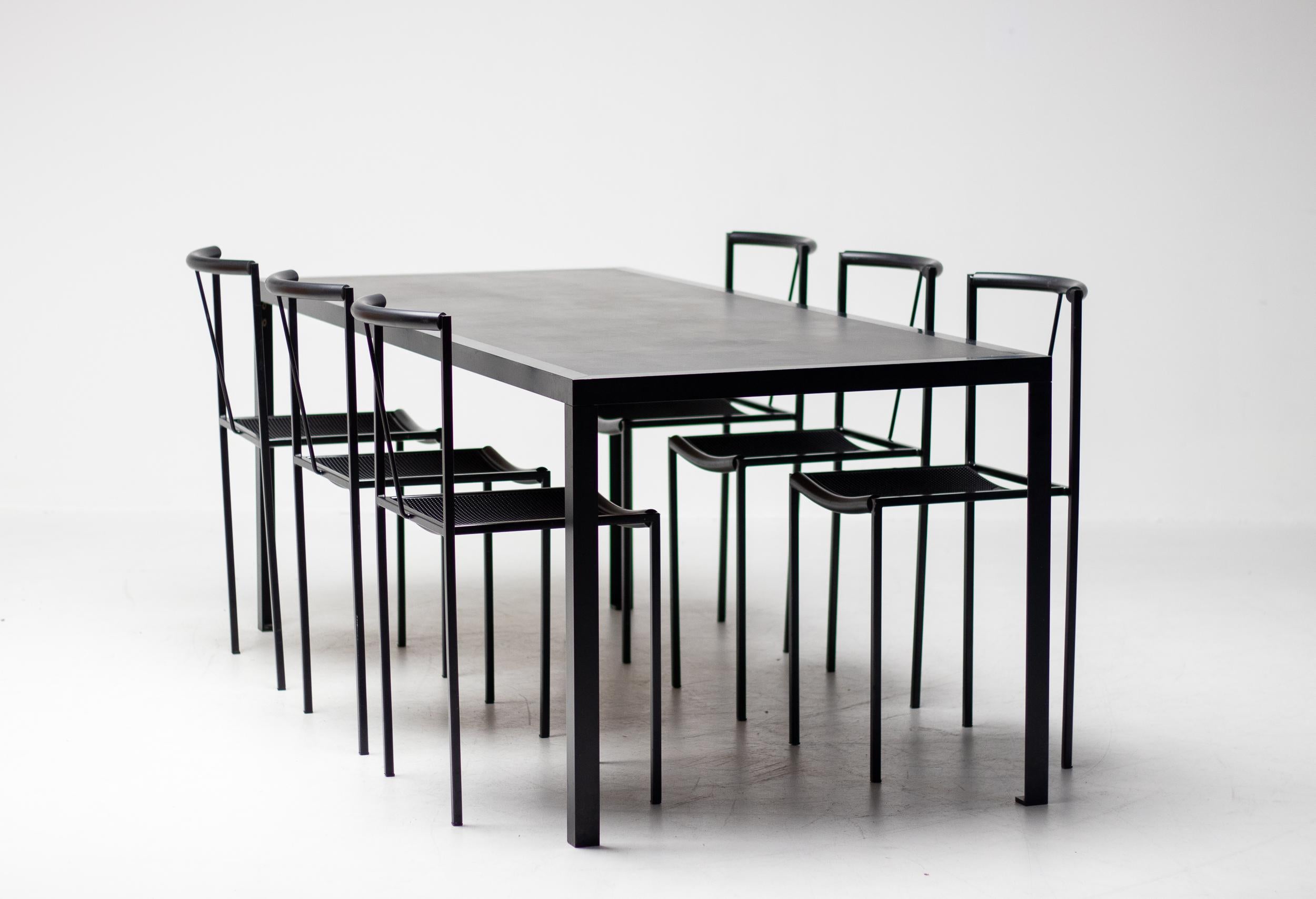 Post-Modern Maurizio Peregalli Dining Table and set of Six Poltroncina Chairs