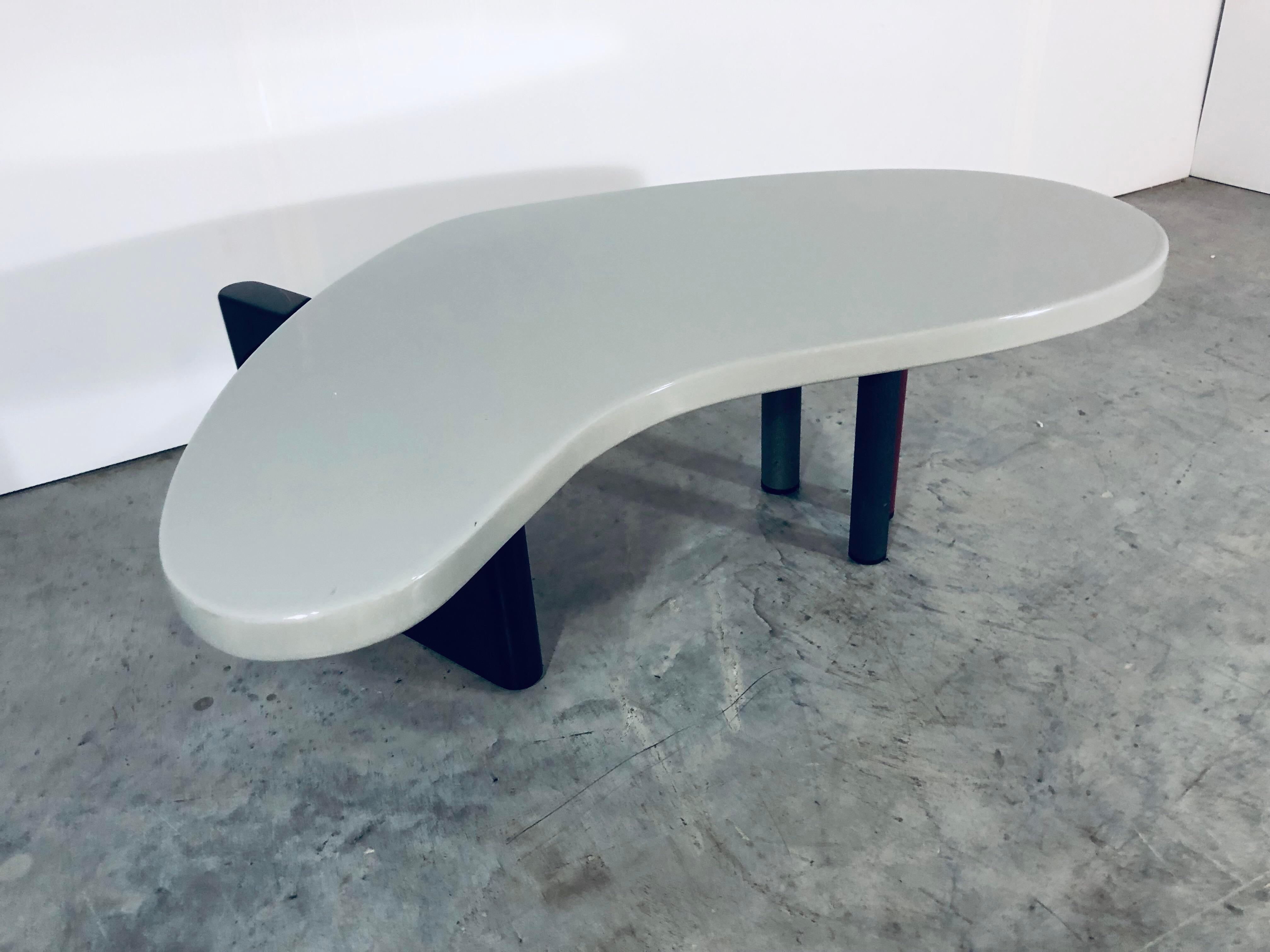 Glass Maurizio Salvato “Nuvole” Boomerang Table for Saporiti