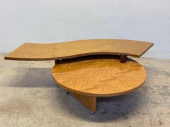 Maurizio Salvato Rotating Burlwood Coffee Table for Saporiti Italia, 1980s