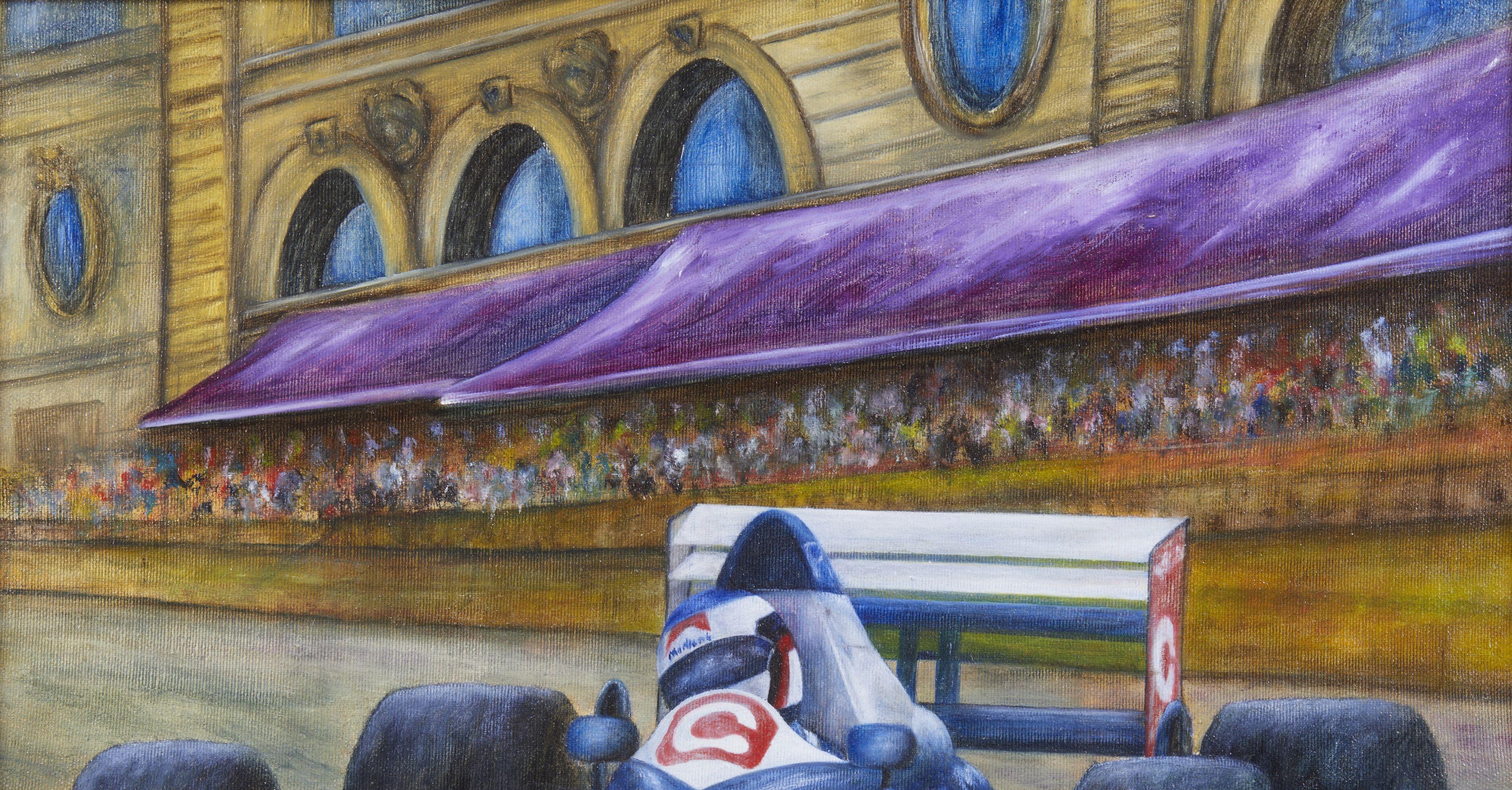 20. Jahrhundert F1 Grand Prix Maurizio Scarpari Rennwagen Williams Öl auf Leinwand im Angebot 2