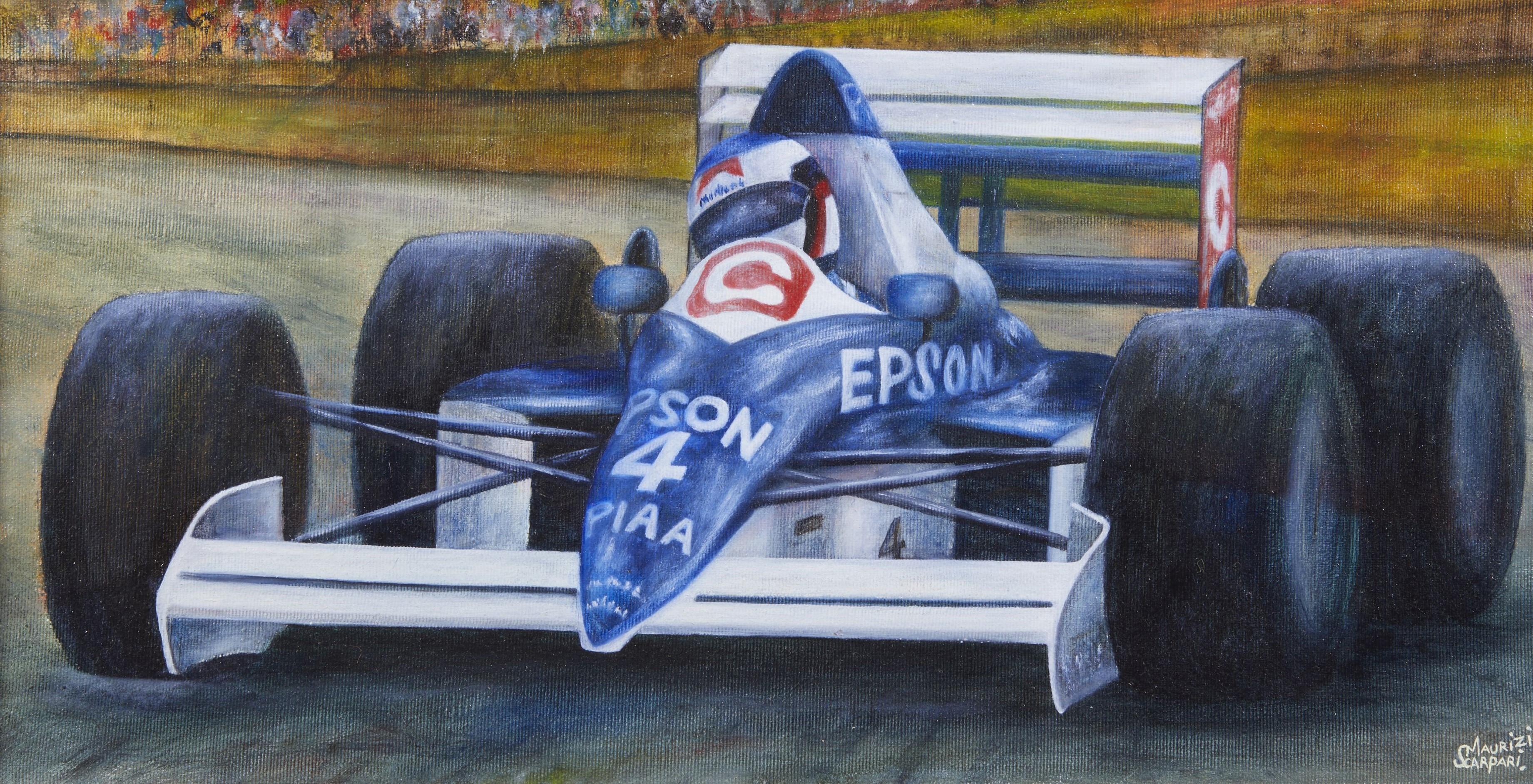 20. Jahrhundert F1 Grand Prix Maurizio Scarpari Rennwagen Williams Öl auf Leinwand im Angebot 3