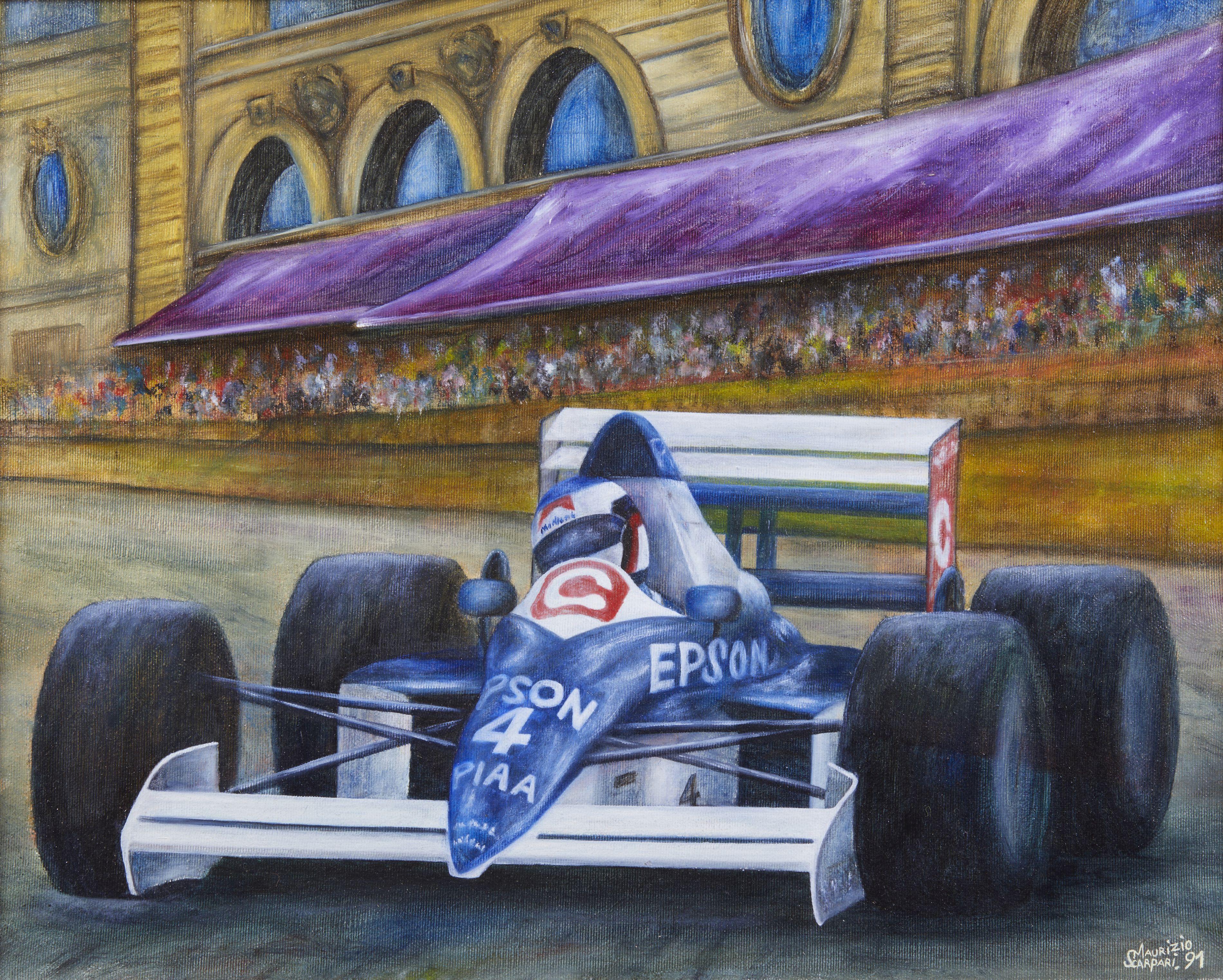 20. Jahrhundert F1 Grand Prix Maurizio Scarpari Rennwagen Williams Öl auf Leinwand im Angebot 4