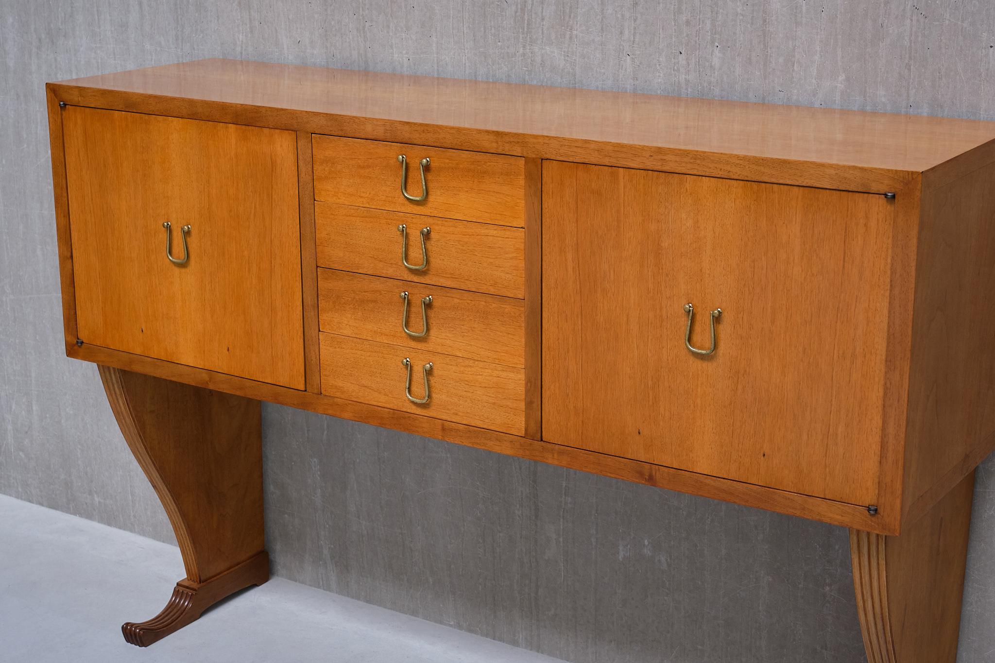 Credenza attribuita a Maurizio Tempestini in noce e ottone, Firenze, anni '40 in vendita 4