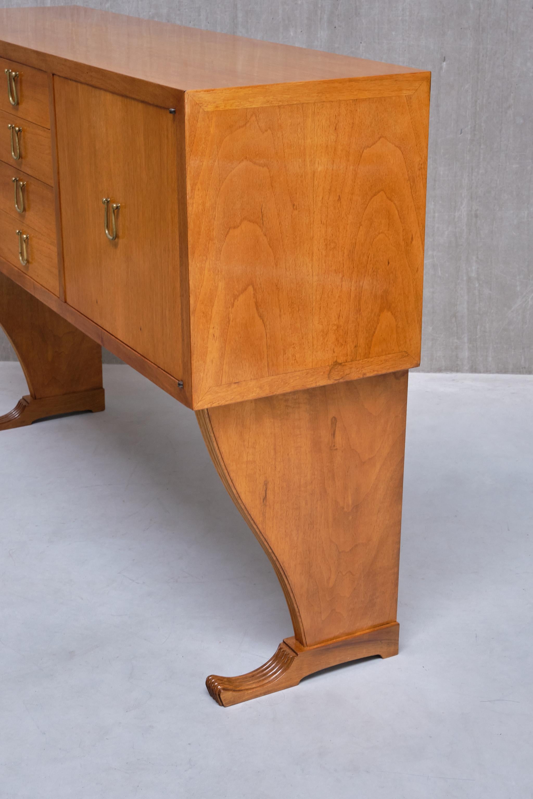 Credenza attribuita a Maurizio Tempestini in noce e ottone, Firenze, anni '40 in vendita 7