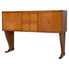 Maurizio Tempestini Attributed Sideboard in Walnut and Brass, Florence, 1940s
