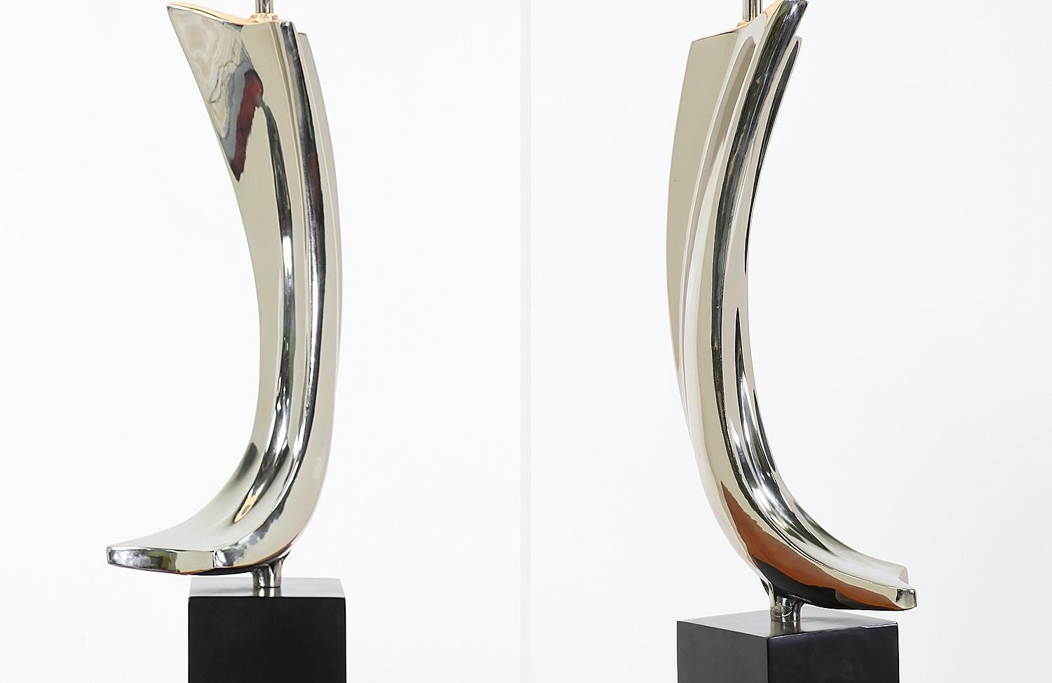 Richard Barr y Harold Weiss Lámpara de mesa cromada para Laurel Lamp Co. en venta 5