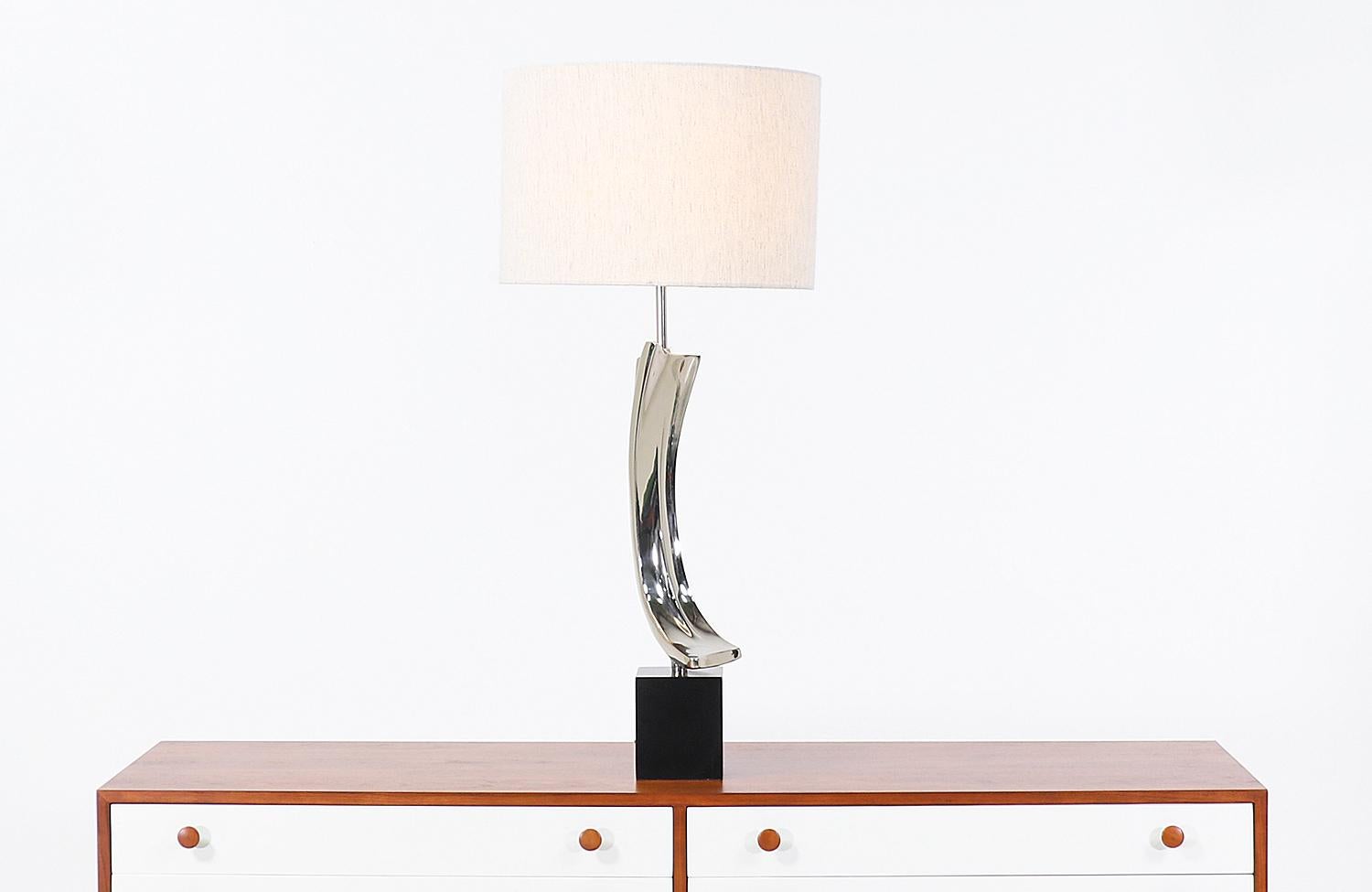 American Richard Barr and Harold Weiss Chrome Table Lamp for Laurel Lamp Co. For Sale