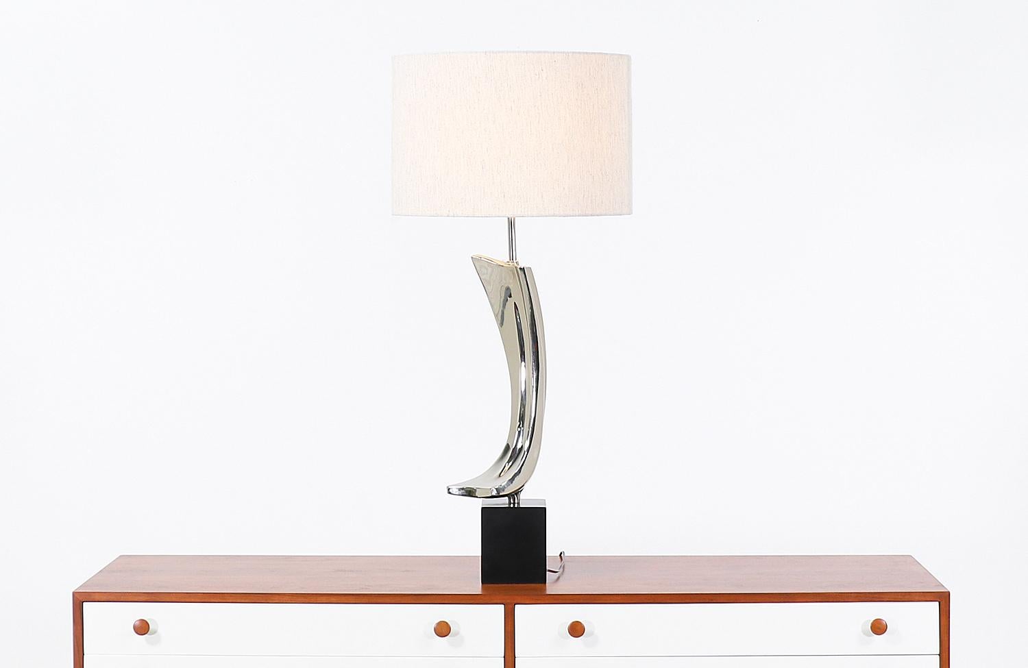 Mid-20th Century Richard Barr and Harold Weiss Chrome Table Lamp for Laurel Lamp Co. For Sale