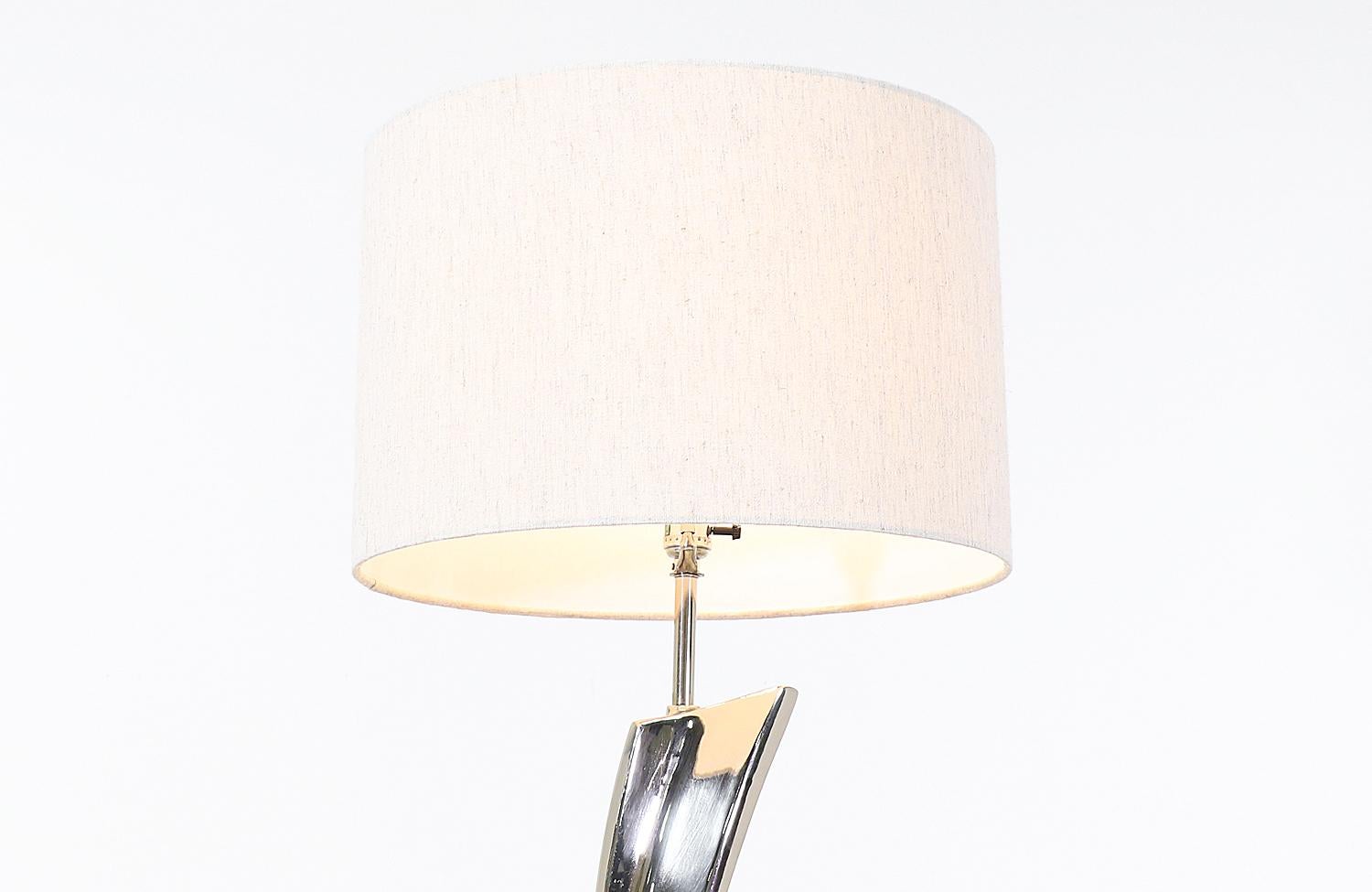 Lampe de bureau chromée Richard Barr et Harold Weiss pour Laurel Lamp Co. en vente 1